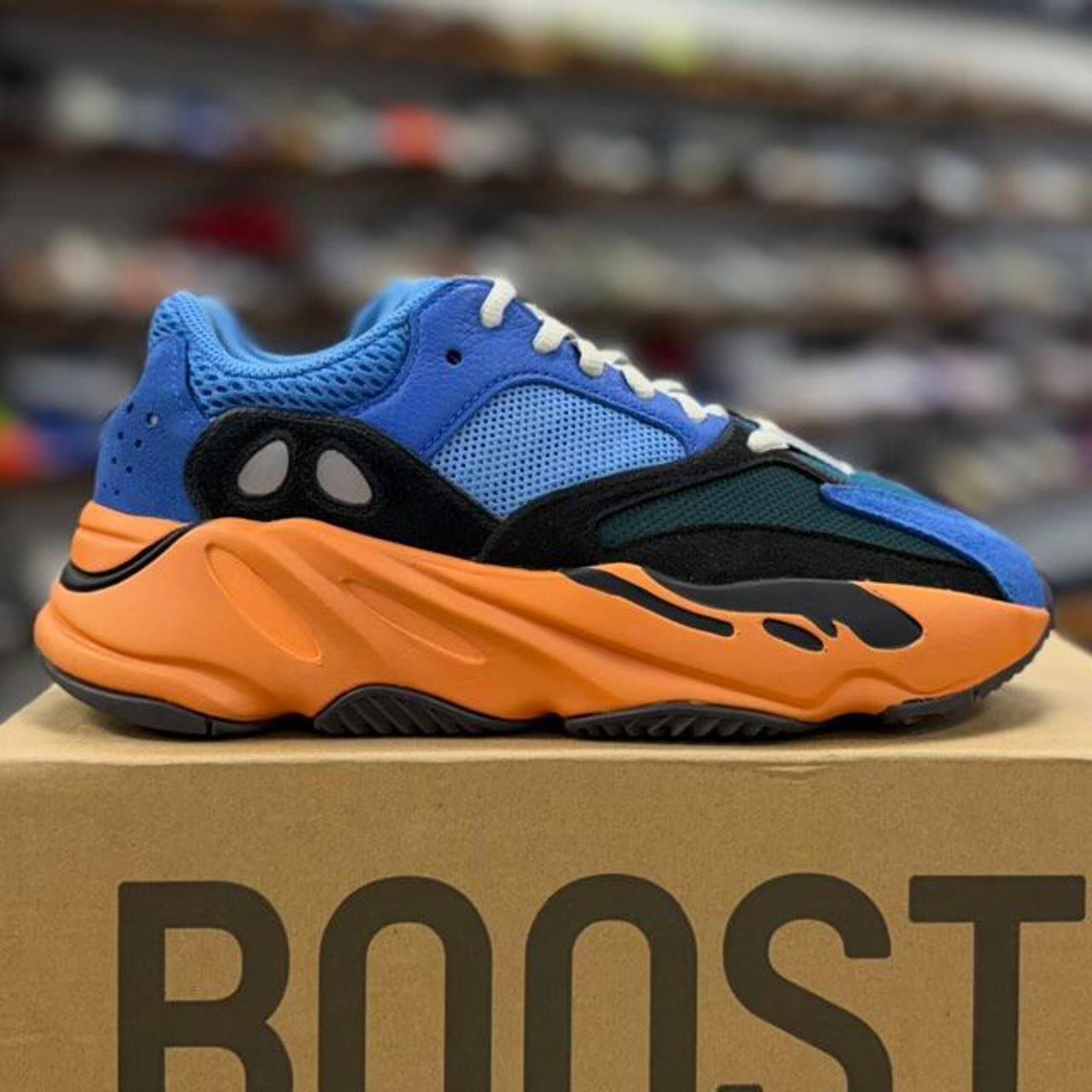 adidas gazelle silver green womens Yeezy Bright Blue 700s Size 12 – My Cuzin Vintage main image 0
