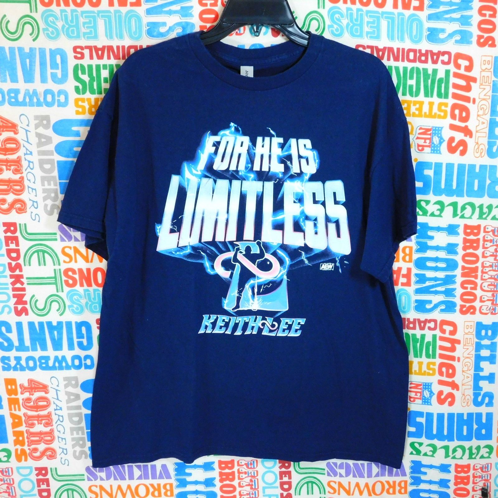 Gildan AEW Keith Lee For He Is Limitless Wrestling Tee Size XL Blue Size US XL / EU 56 / 4 - 1 Thumbnail