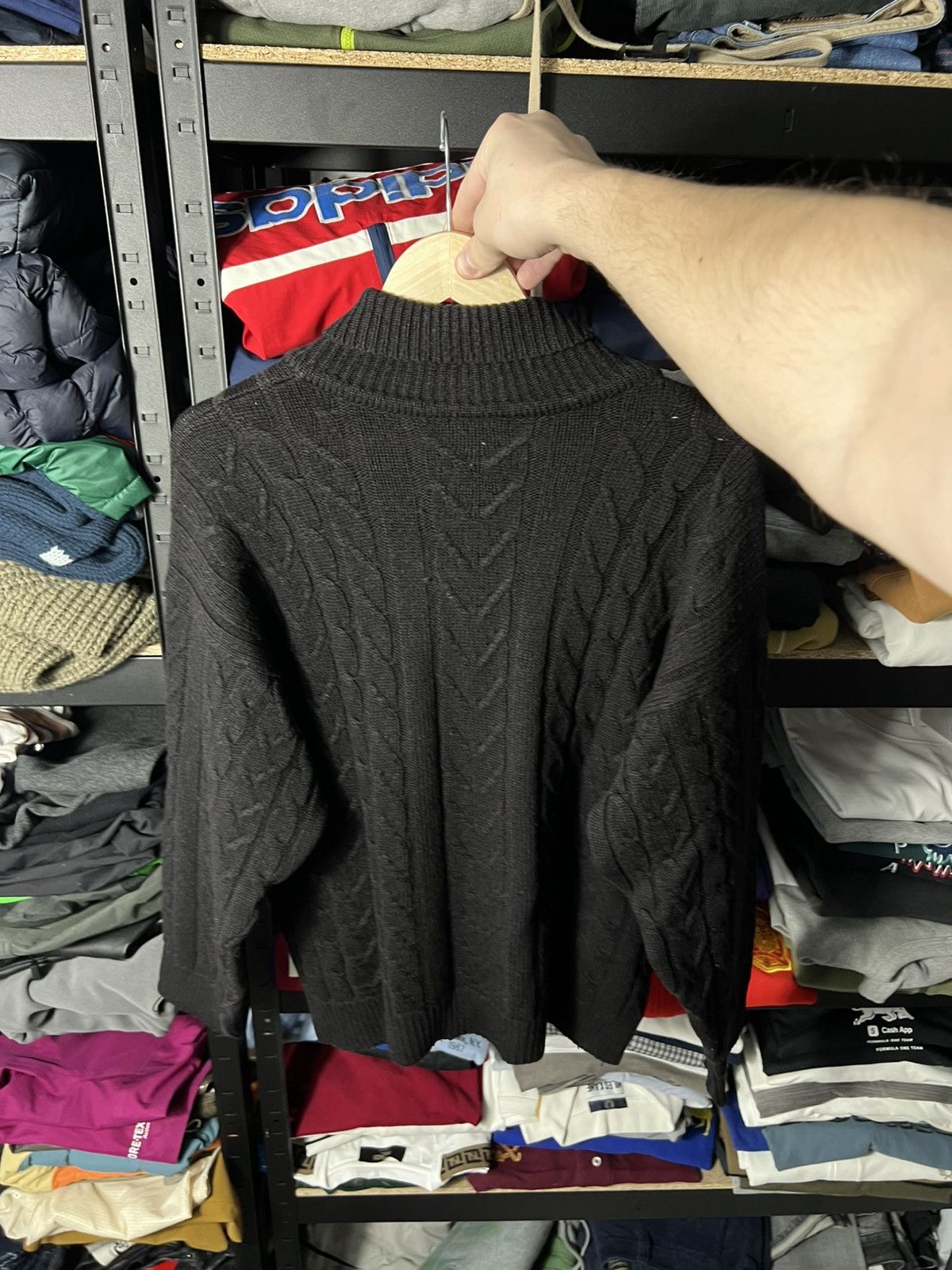 Lacoste Vintage Lacoste Cable Knit Sweater Black Size XL Wool Blend Size US XL / EU 56 / 4 - 9 Thumbnail