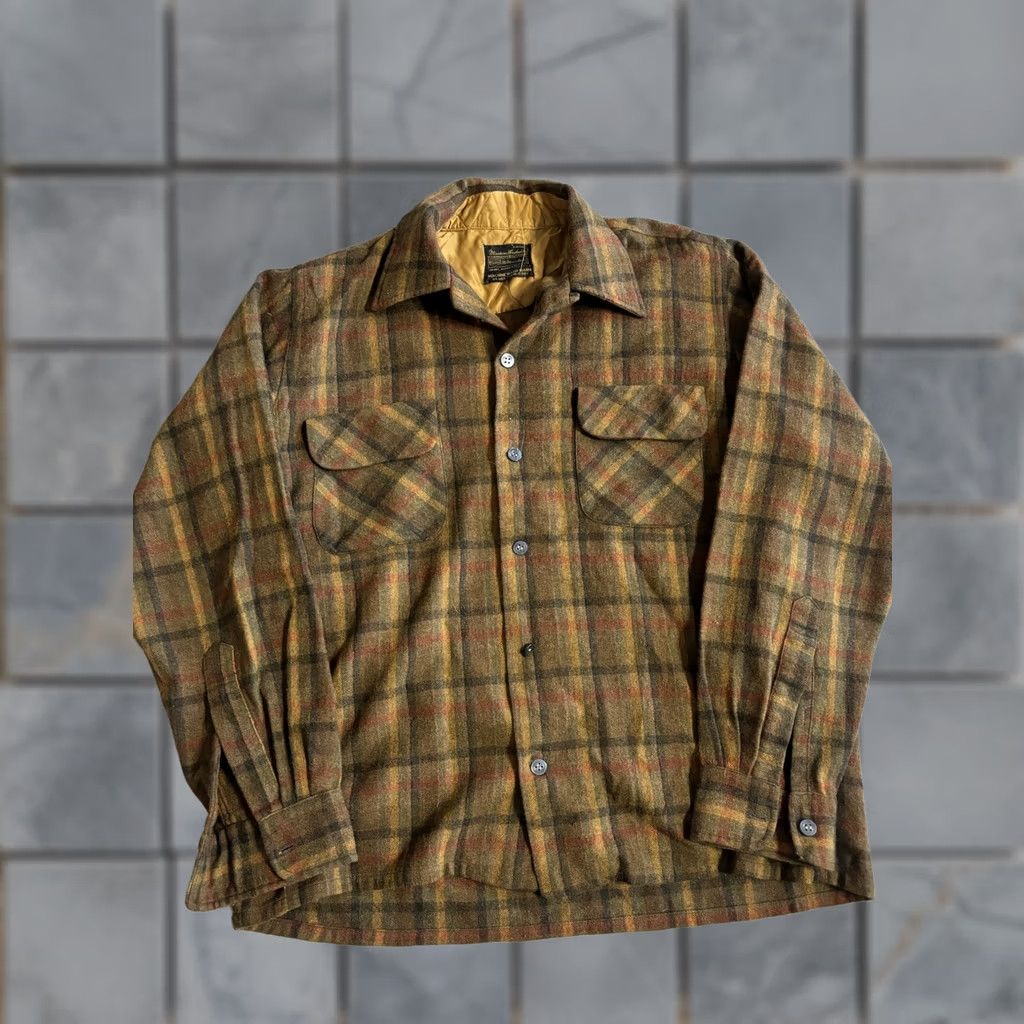 Sears VINTAGE Sears Jacket Mens Large Brown Plaid Wool Quilted Lined Outdoor 50s Size US L / EU 52-54 / 3 - 1 Thumbnail