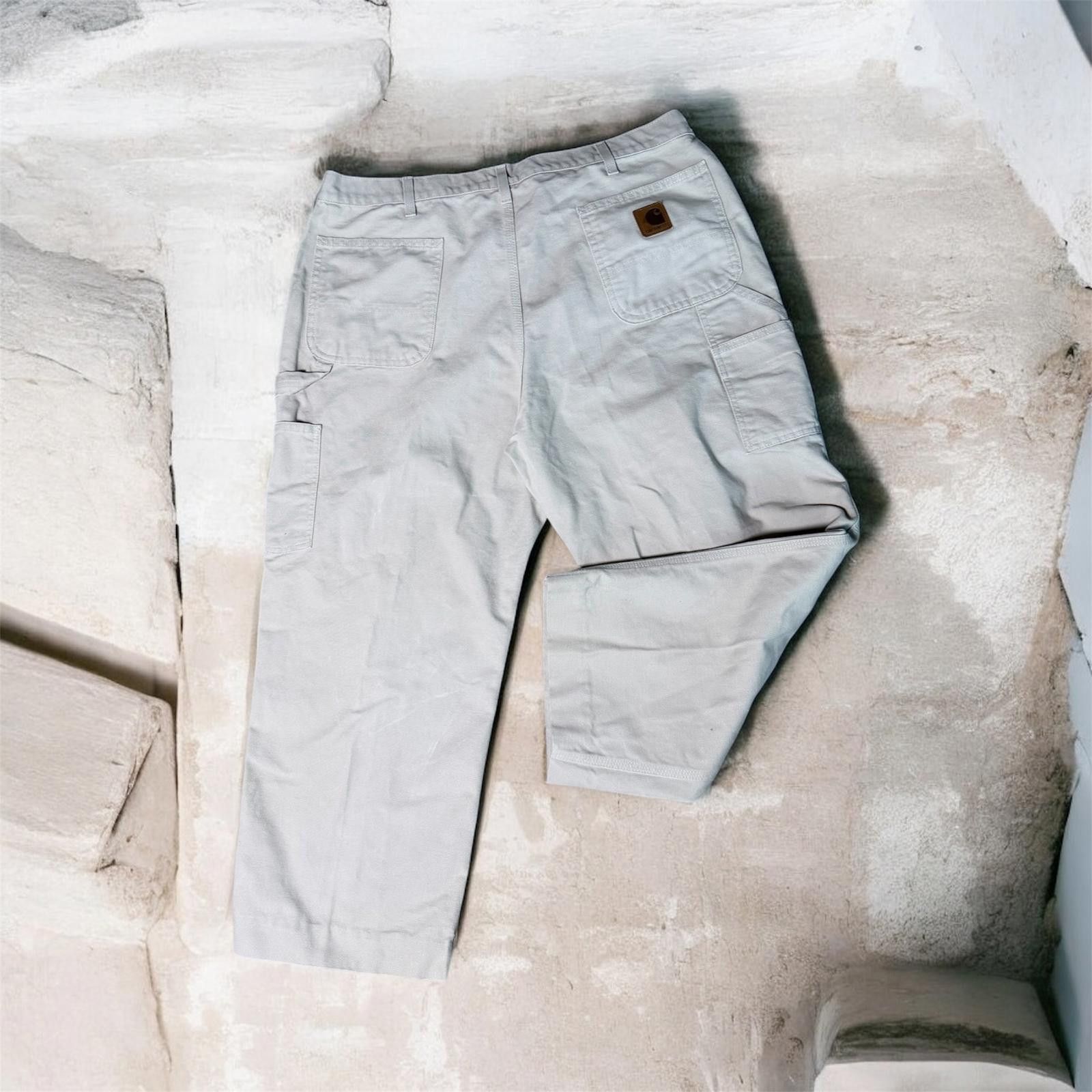 Carhartt Carhartt Men's Light Beige Cotton Work Pants Size 40x30 Size US 40 / EU 56 - 1 Thumbnail