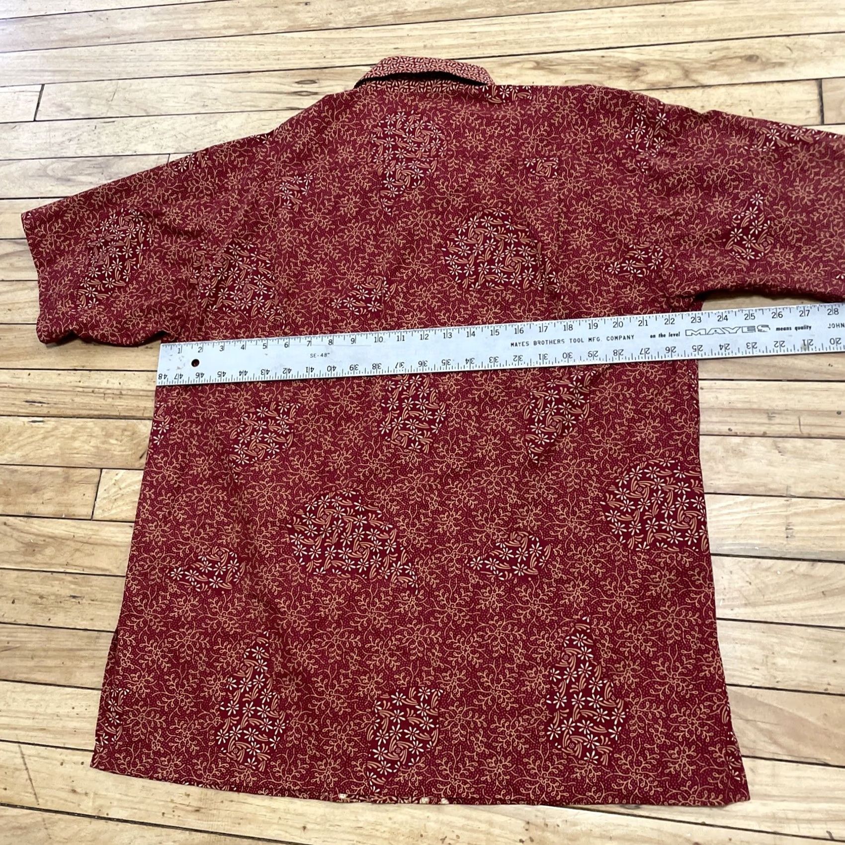 Vintage VINTAGE KERIS Fashion Hawaiian Shirt Men L Floral Tribal Stripe Orange Red Cotton Short Sleeve Button-Up Collared Size US L / EU 52-54 / 3 - 7 Thumbnail