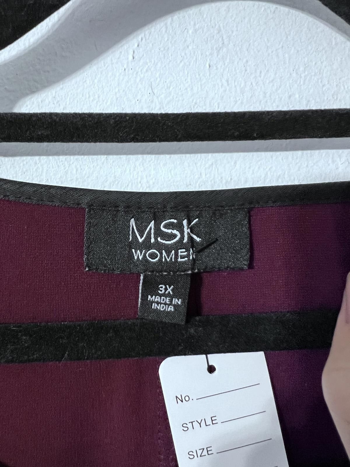 Other MSK Women Plum Top with Fluted Sleeves Size 3X Size XXL / US 16-18 / IT 52-54 - 3 Thumbnail