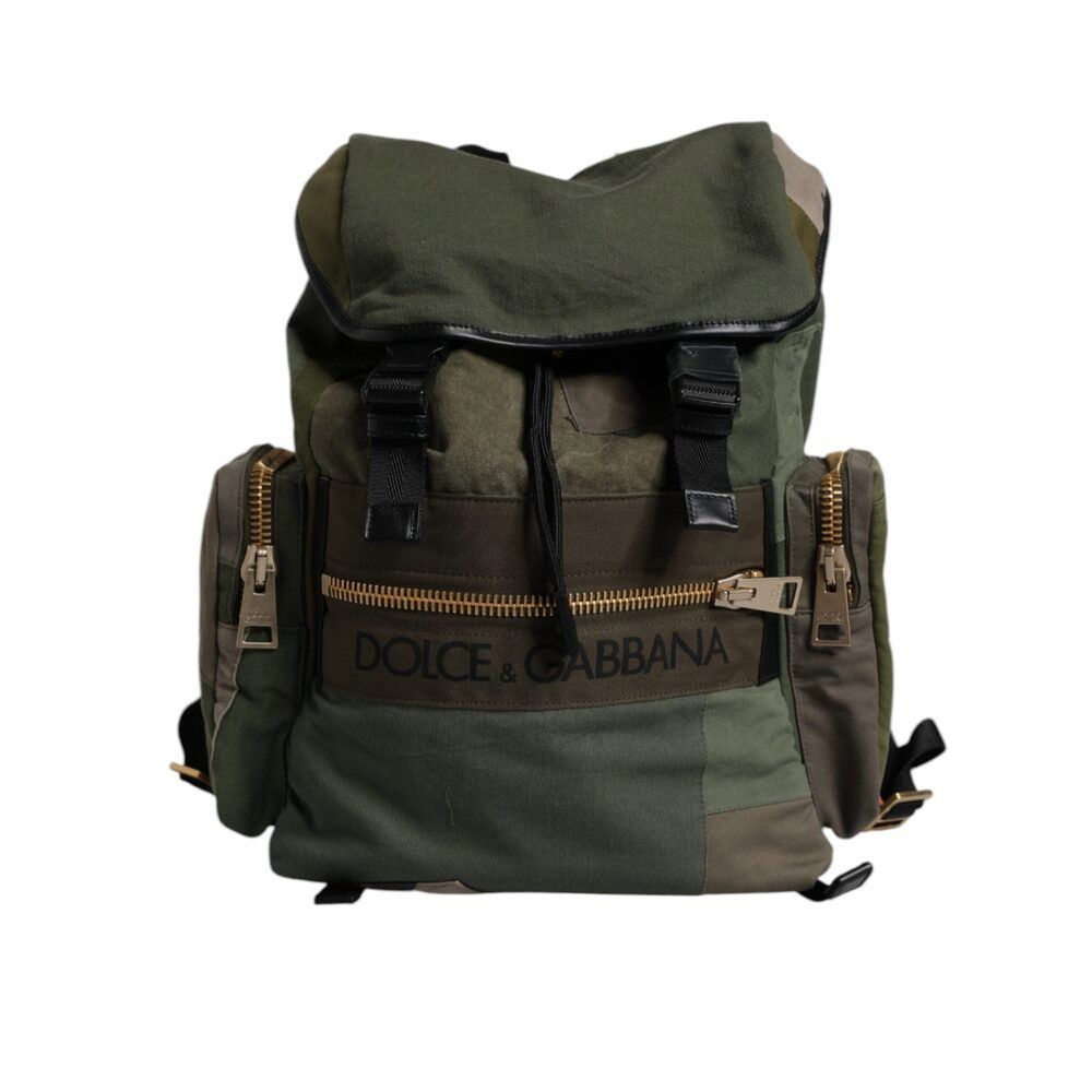 Dolce & Gabbana Dolce & Gabbana Military Green Patchwork School Backpack Bag Size ONE SIZE - 6 Thumbnail