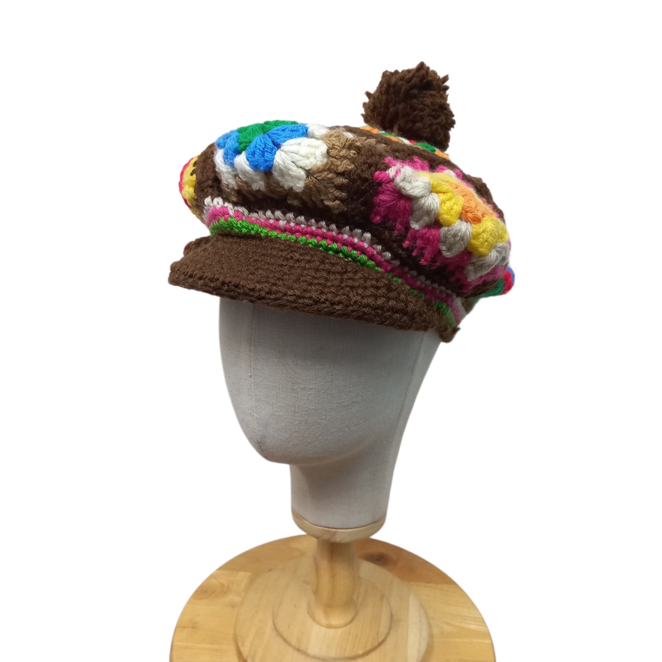 Sun Surf 🪡Japanese crochet multicolor peace fisherman cap Size ONE SIZE - 2 Thumbnail
