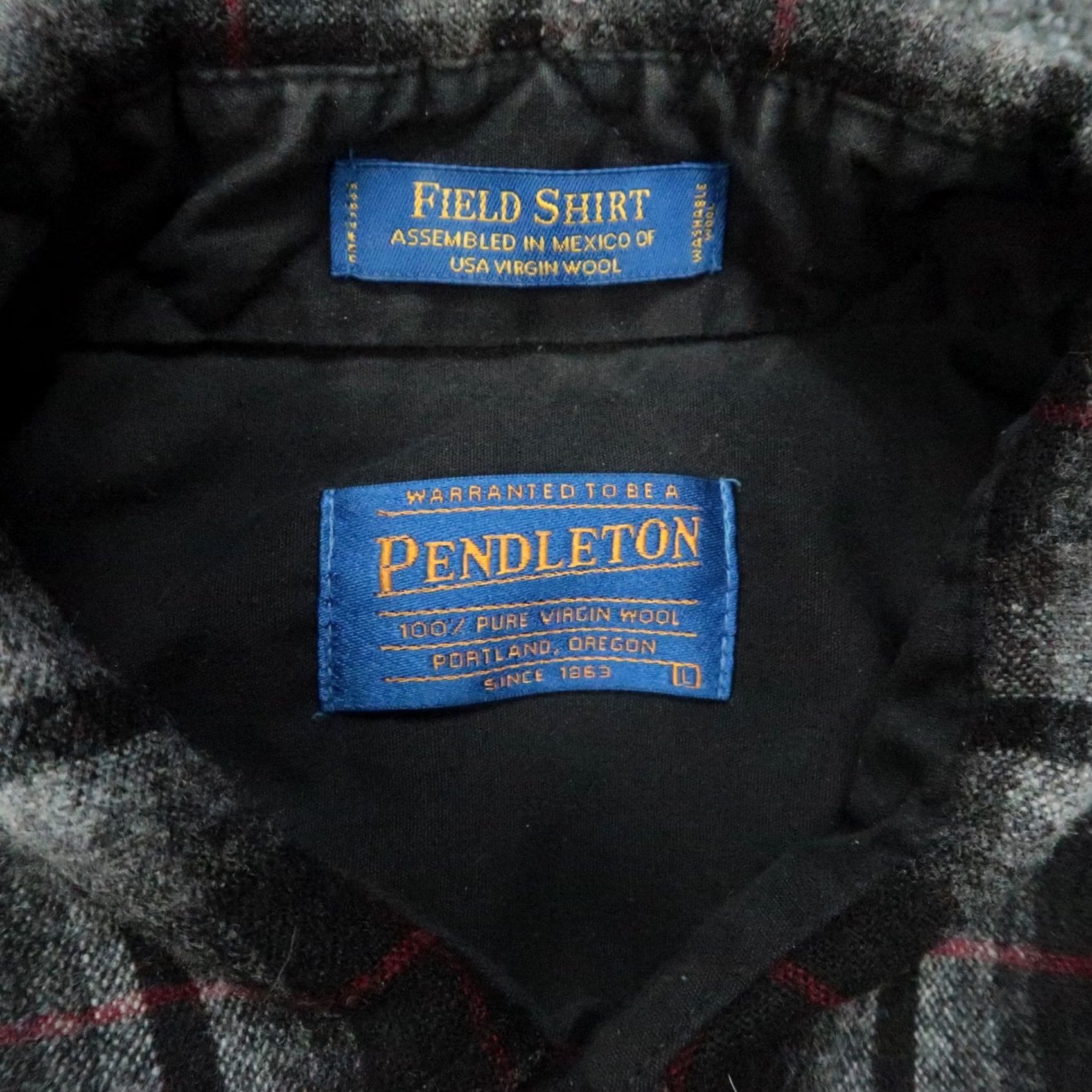 Pendleton VINTAGE Pendleton Shirt Mens Large Gray Plaid Flannel Long Sleeve Wool The Field Size US L / EU 52-54 / 3 - 3 Thumbnail