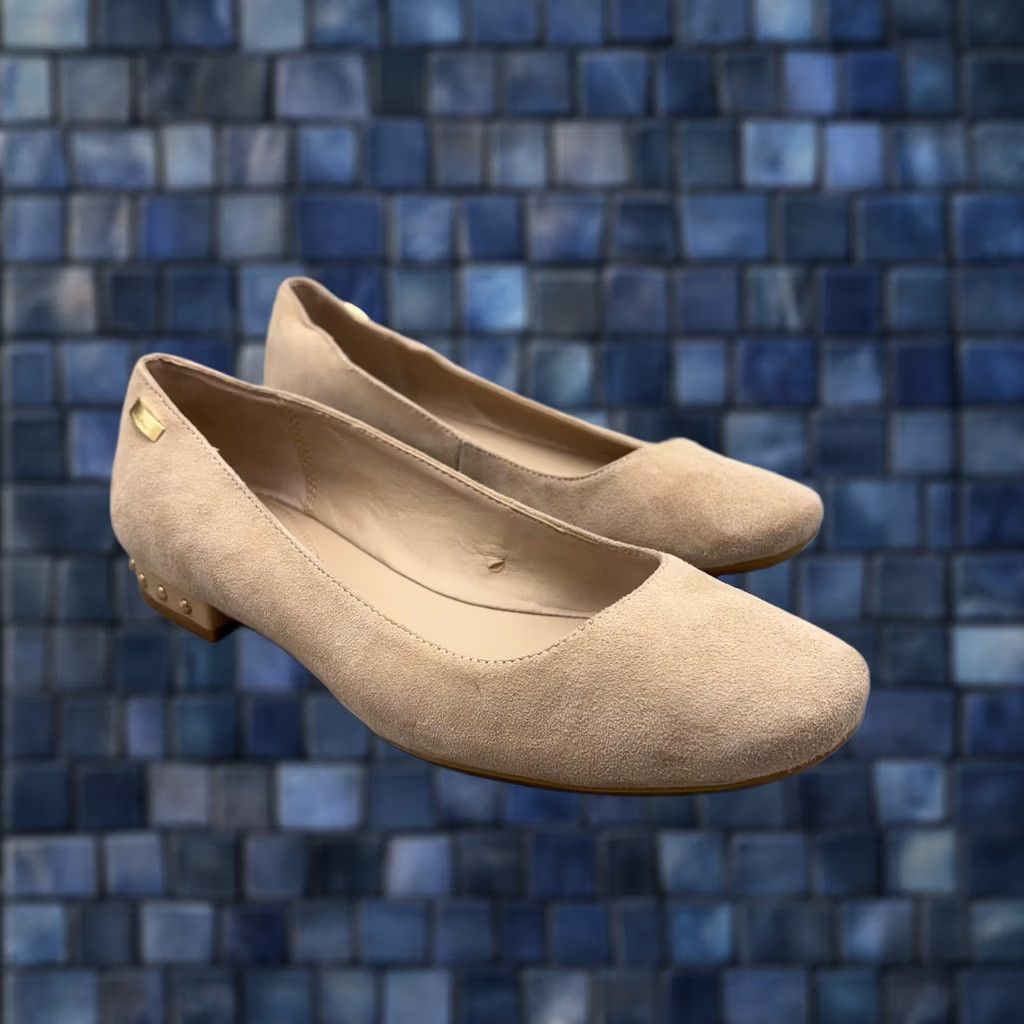 Calvin Klein Calvin Klein Flats Womens Size 7 Beige Suede Ballet Stud Heel Frederica Shoes Size US 7 / IT 37 - 1 Thumbnail