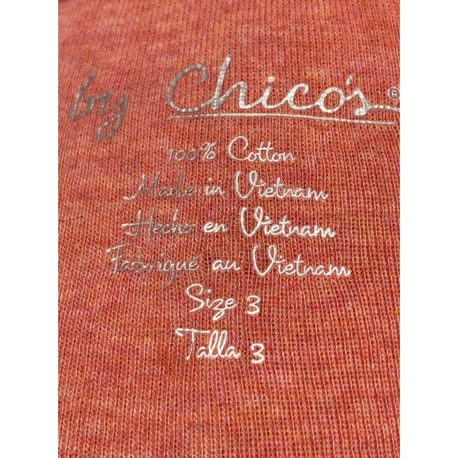 Vintage Chicos Shirt Womens XL Orange Short Sleeve Stretch Cotton Blend T-Shirt Basic Staple Cap­sul Sz 3 US Size XL / US 12-14 / IT 48-50 - 6 Thumbnail