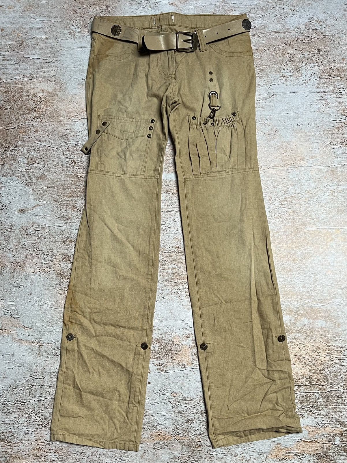 Japanese Brand Vintage Japanese cargo flare pants Size 28" / US 6 / IT 42 - 1 Thumbnail