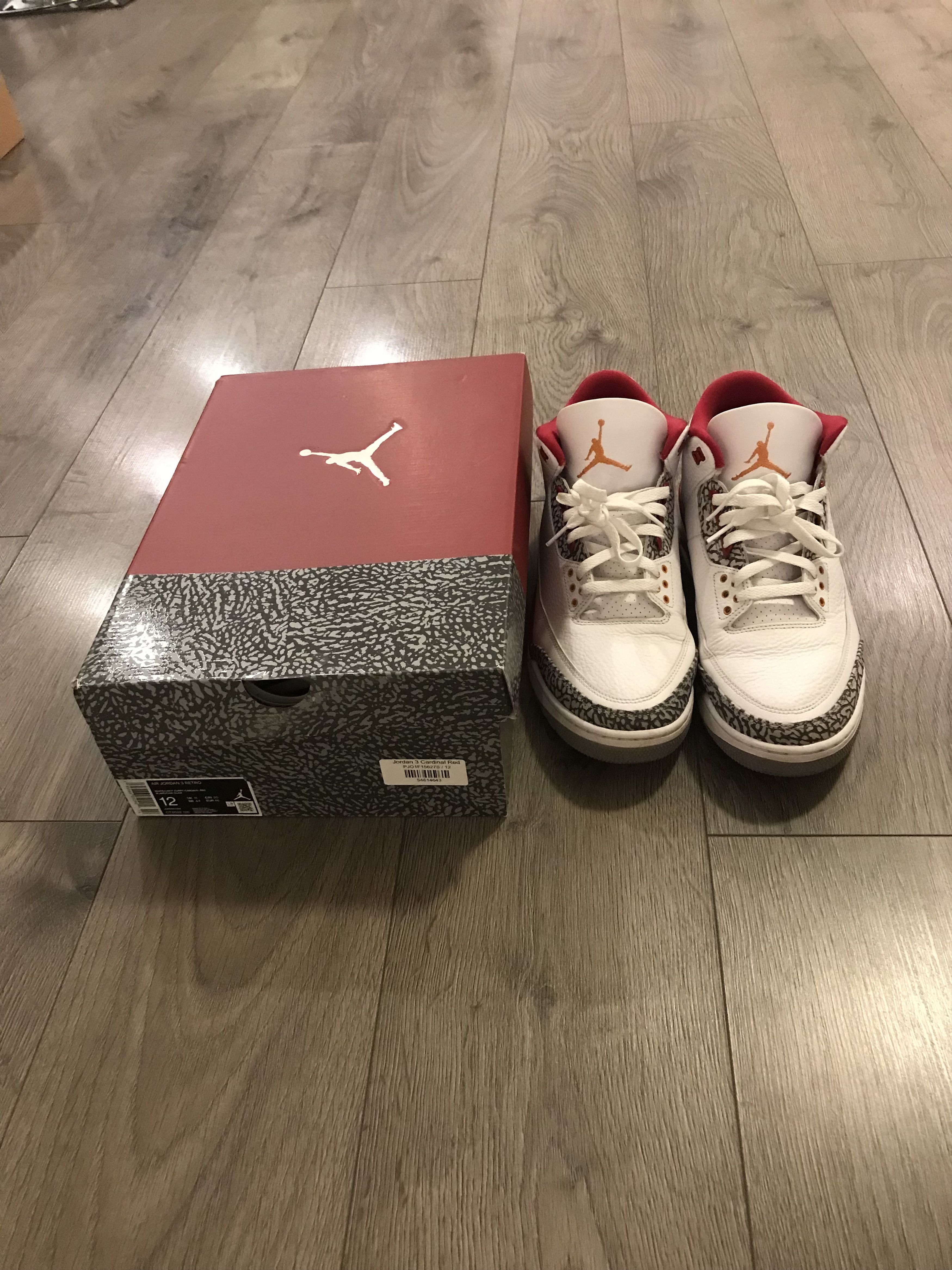 Jordan Brand Jordan 3 Retro Cardinal Red Size US 12 / EU 45 - 1 Thumbnail