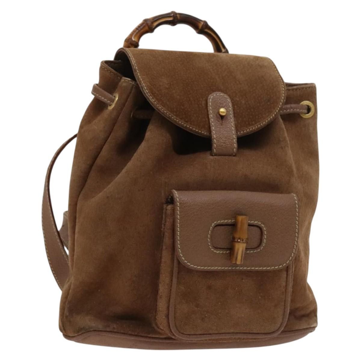 Gucci GUCCI Backpack Leather Brown Gold 003 3444 0030 Auth 121800 Size ONE SIZE - 1 Thumbnail