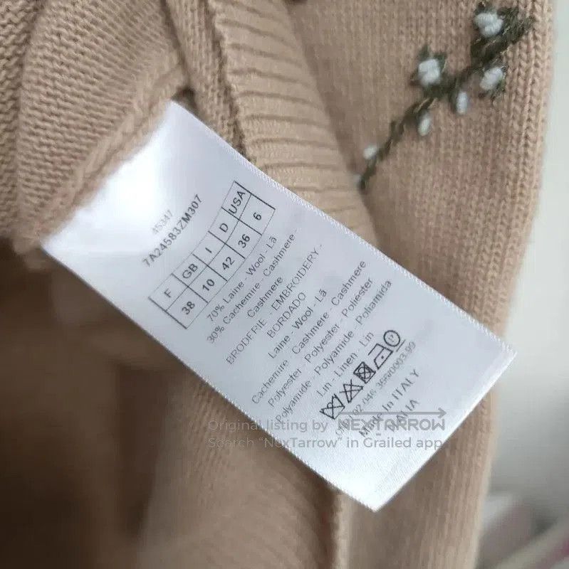 Dior Dior Camel Cashmere Embroidered Sweater for Women . Size M / US 6-8 / IT 42-44 - 5 Thumbnail