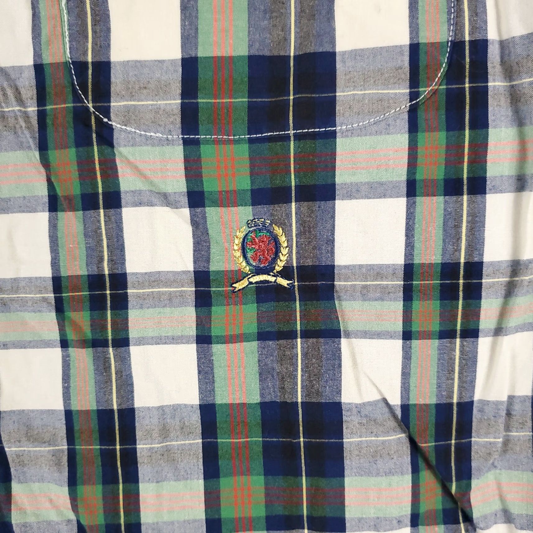 Tommy Hilfiger Tommy Hilfiger Shirt Mens Medium Gray Blue Plaid Button-Up Long Sleeve Casual Classic Preppy - Adult M Blue Mens Button-Down Size US M / EU 48-50 / 2 - 2 Thumbnail