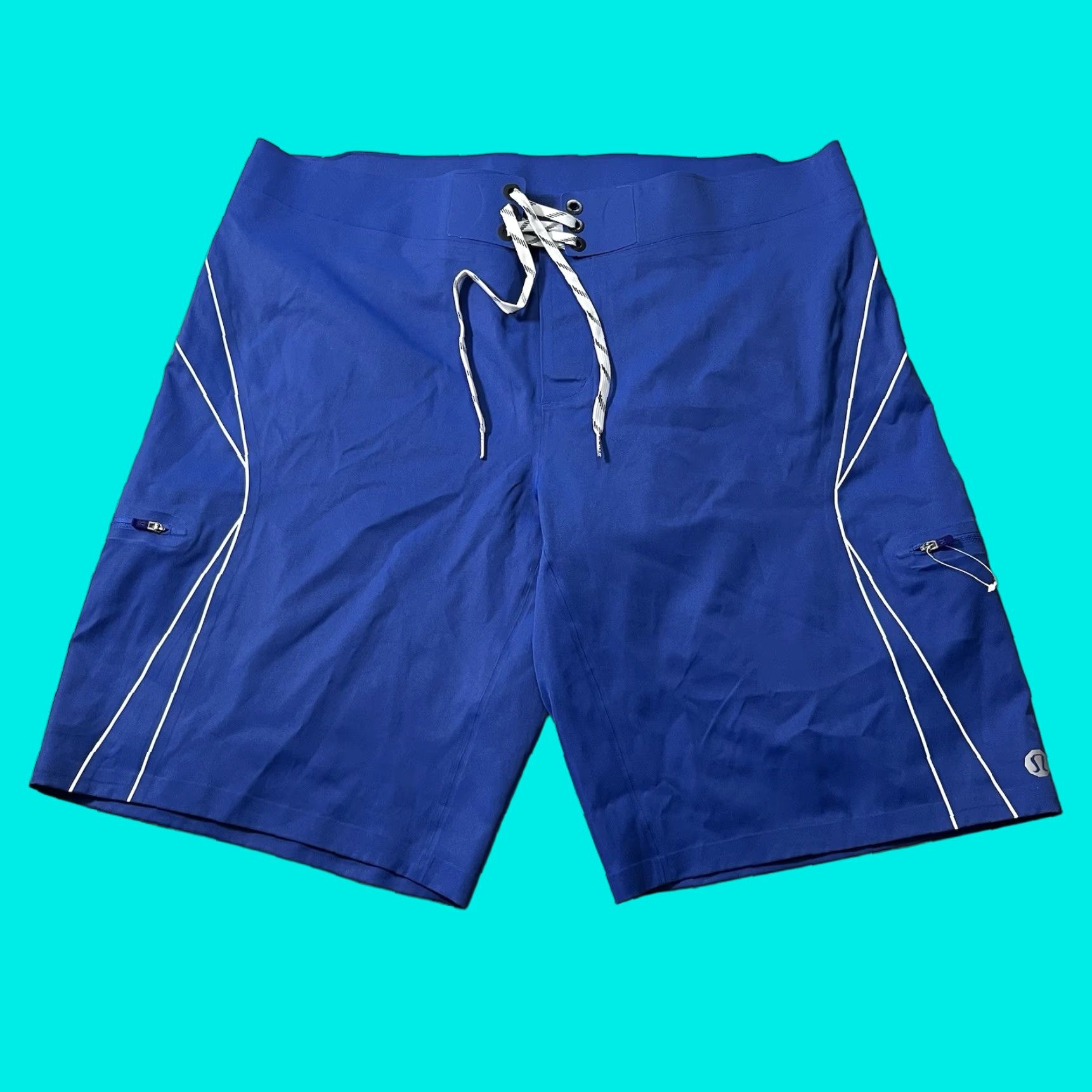 Lululemon Lululemon Board Shorts Mens 40 Blue Swim Trunks Pockets Beach Drawstring Size US 40 / EU 56 - 1 Thumbnail