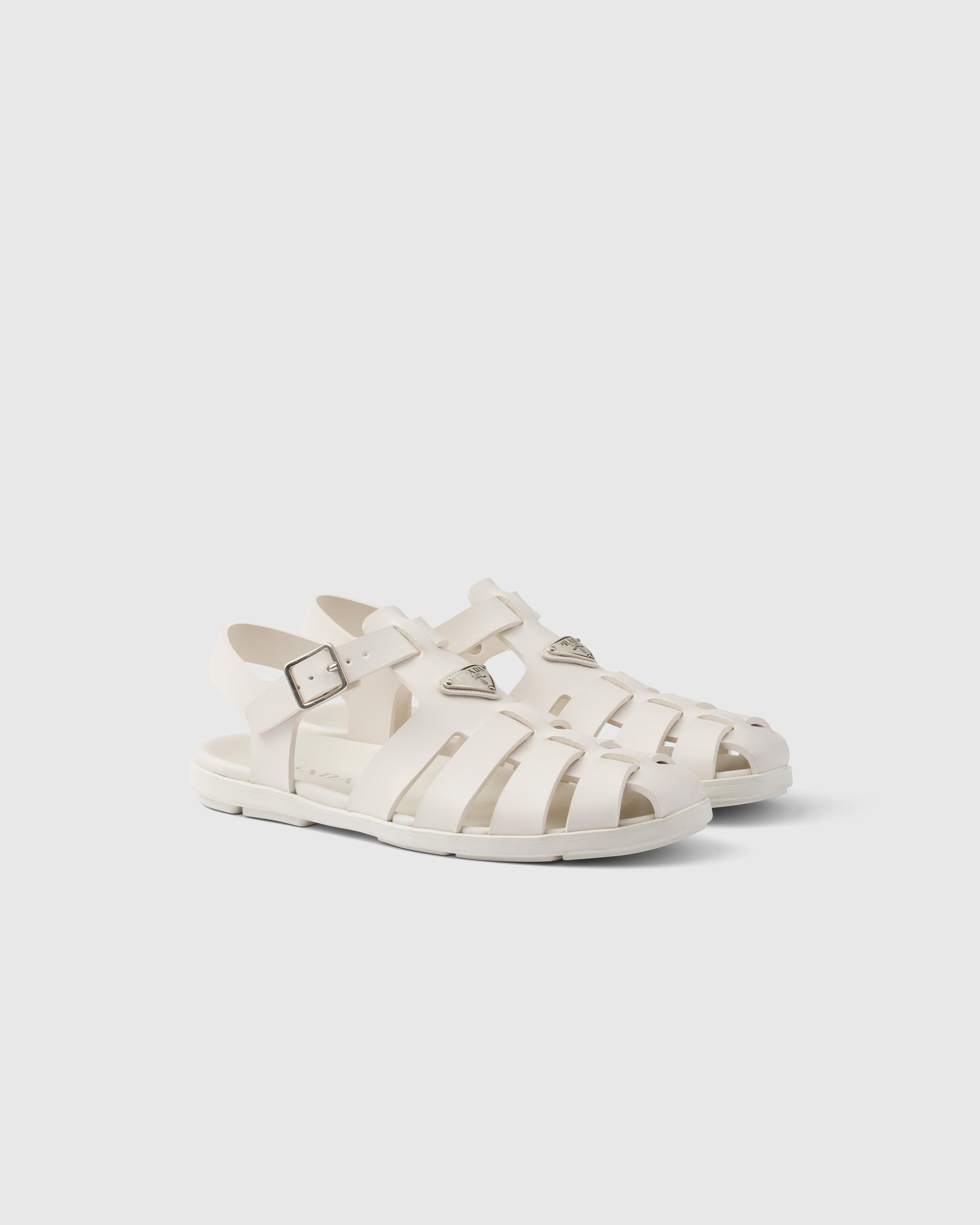 Prada oc11z0625 Rubber Fisherman Sandals in White Size US 10 / EU 43 - 1 Thumbnail