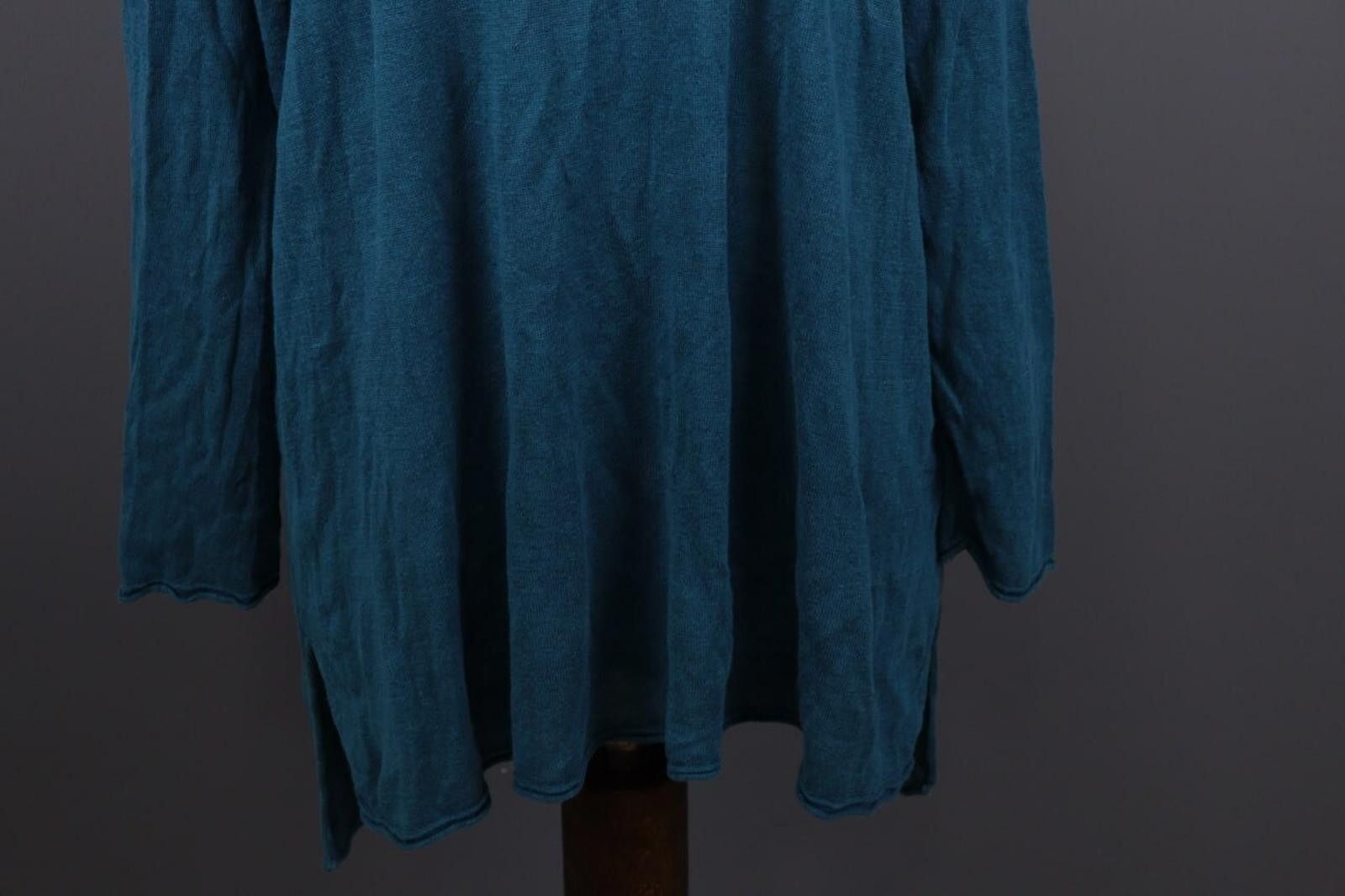 Designer Gudrun Sjoden Blue Linen Lagenlook A-Line Dress Size L Size L / US 10 / IT 46 - 4 Thumbnail