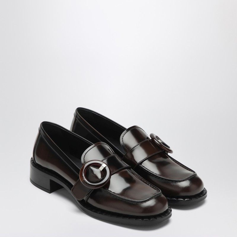 Prada Brushed Leather Moccasins In Burnt Color Shoes, Women's (Size 8.5)