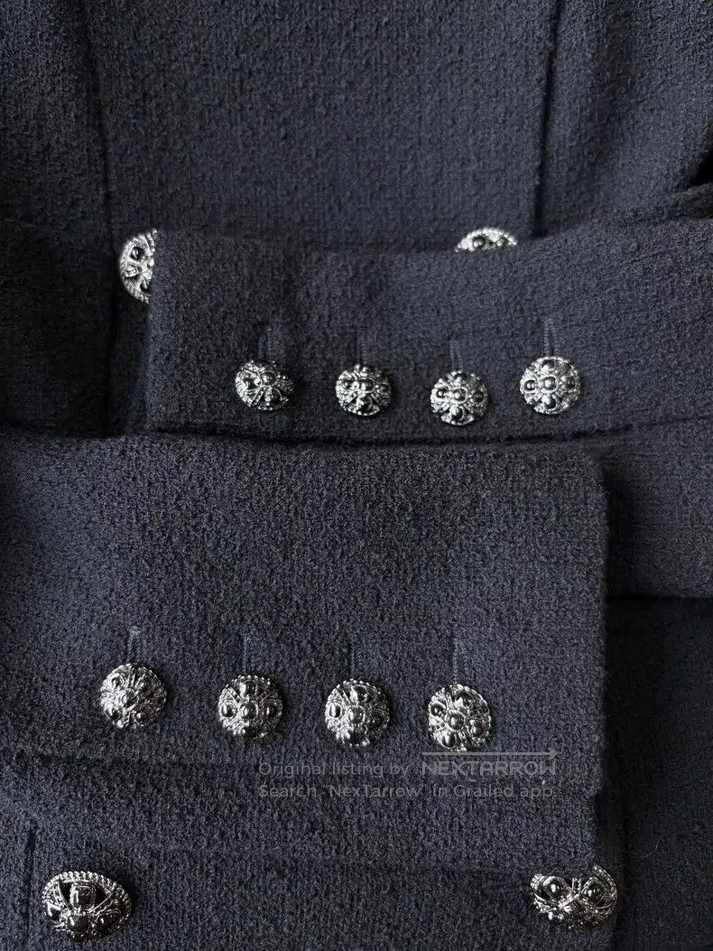Chanel Chanel Black double-breasted stand-up collar wool tweed ja Size XXS / US 00 / IT 34 - 4 Thumbnail