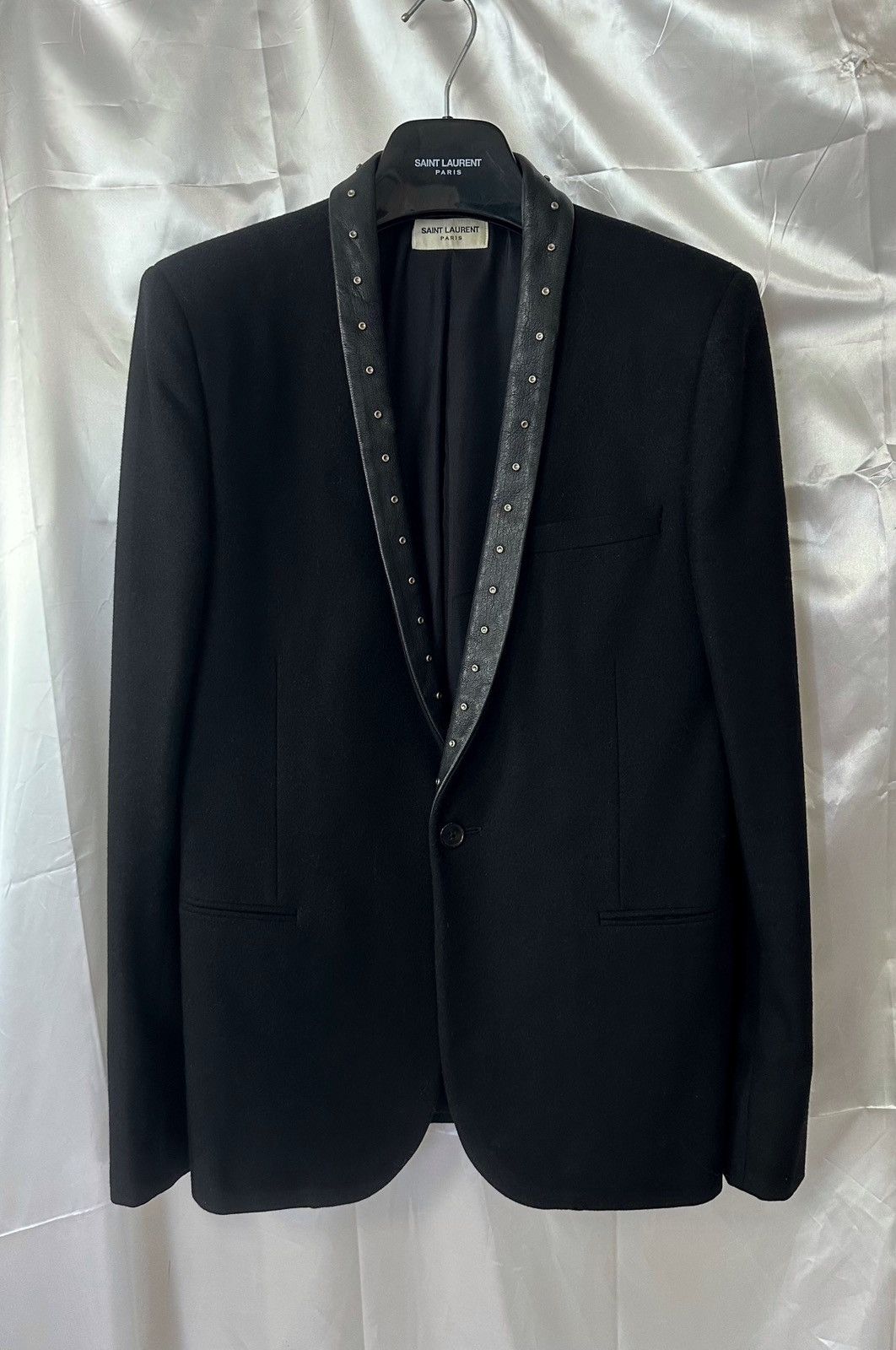 Saint Laurent Paris Saint Laurent by Hedi Slimane FW13 Studded Leather Blazer Size 48S - 1 Thumbnail