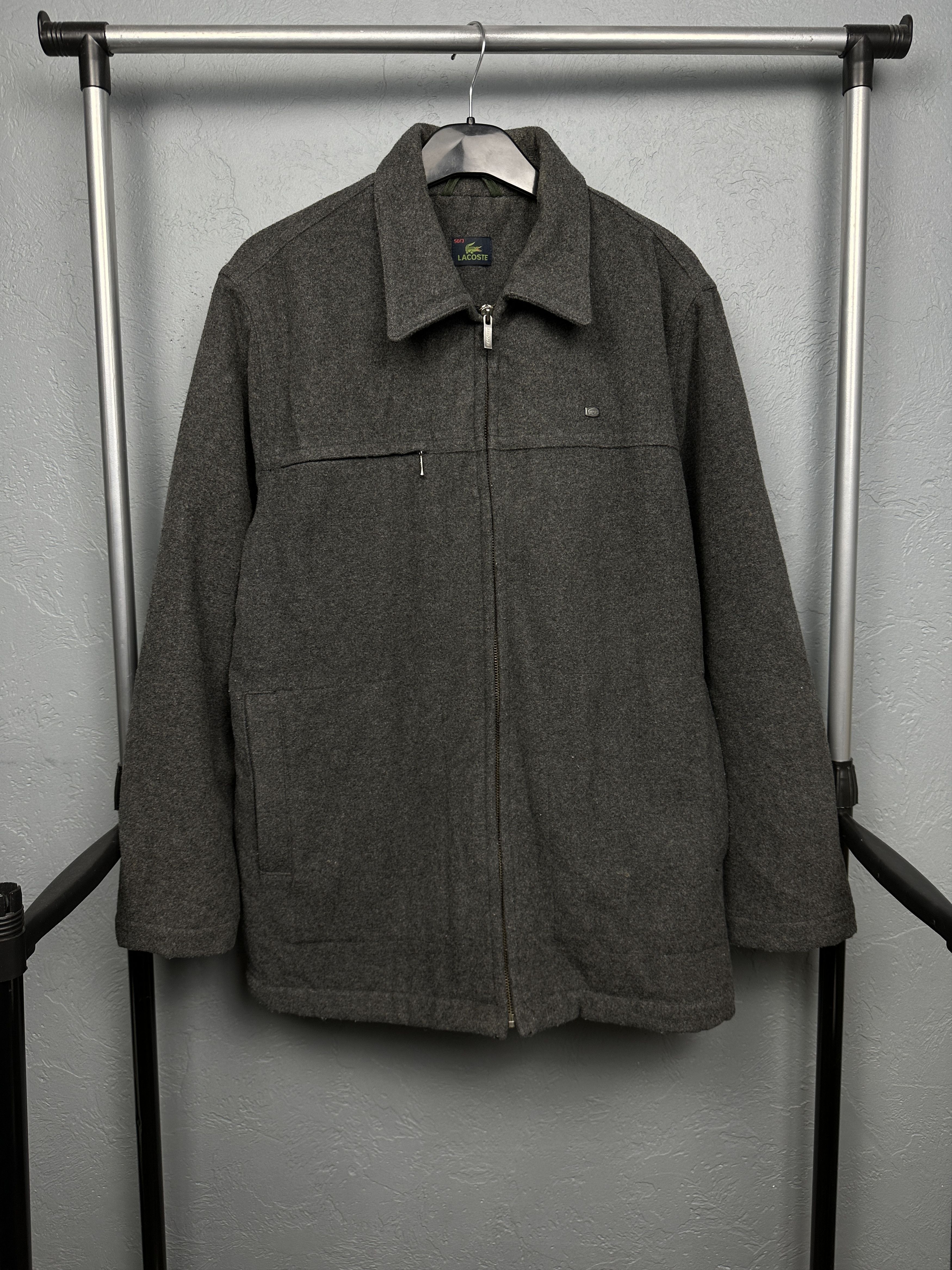 Lacoste Lacoste Vintage Mens Wool Coat Jacket Size US L / EU 52-54 / 3 - 1 Thumbnail