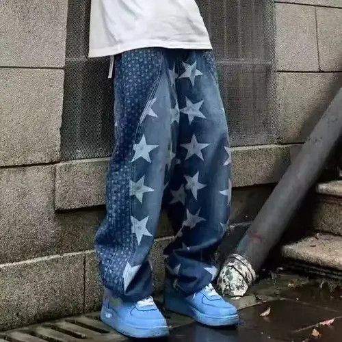 STAR Graphic Baggy Jeans