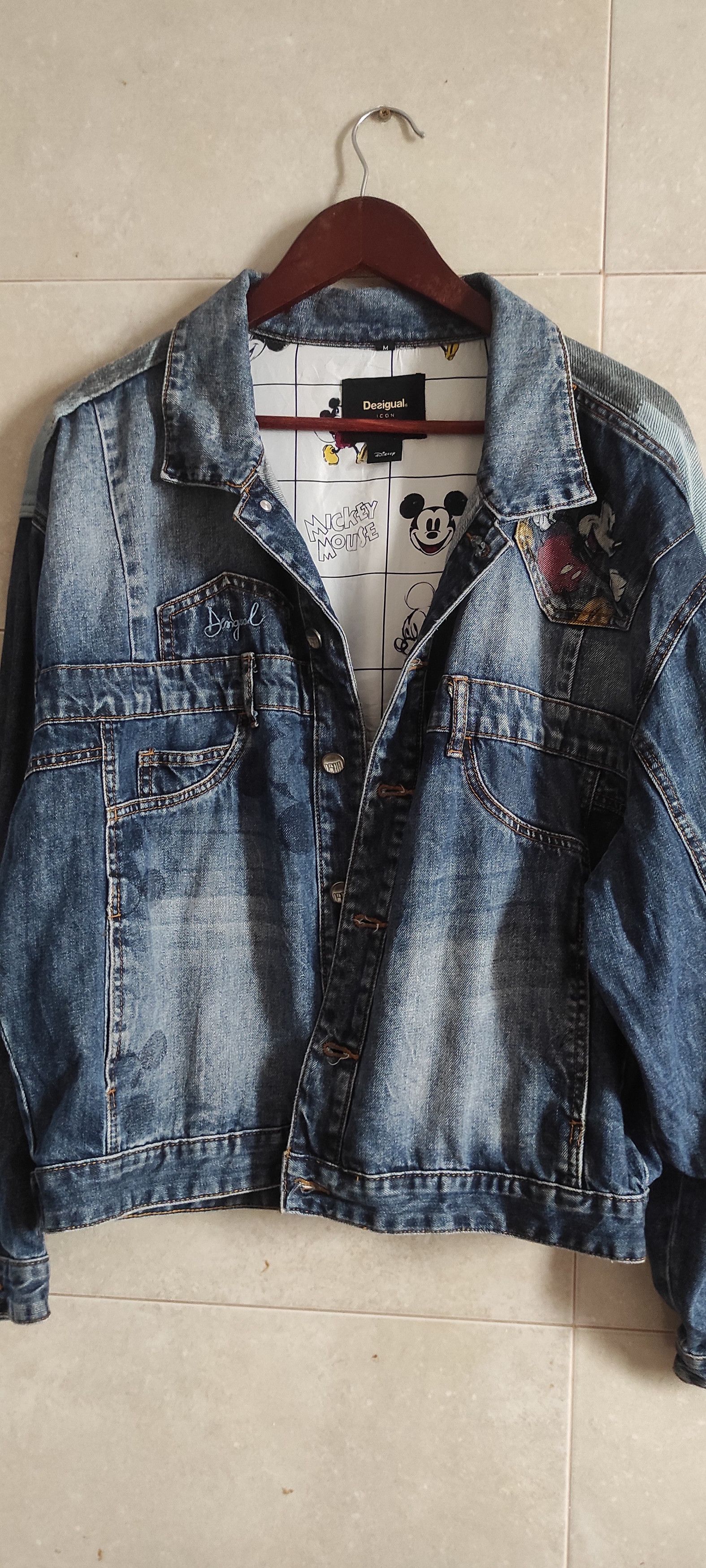 Desigual × Disney Desigual Women's Patchwork Mickey Mouse Graphic Denim Jacket Size M / US 6-8 / IT 42-44 - 22 Thumbnail