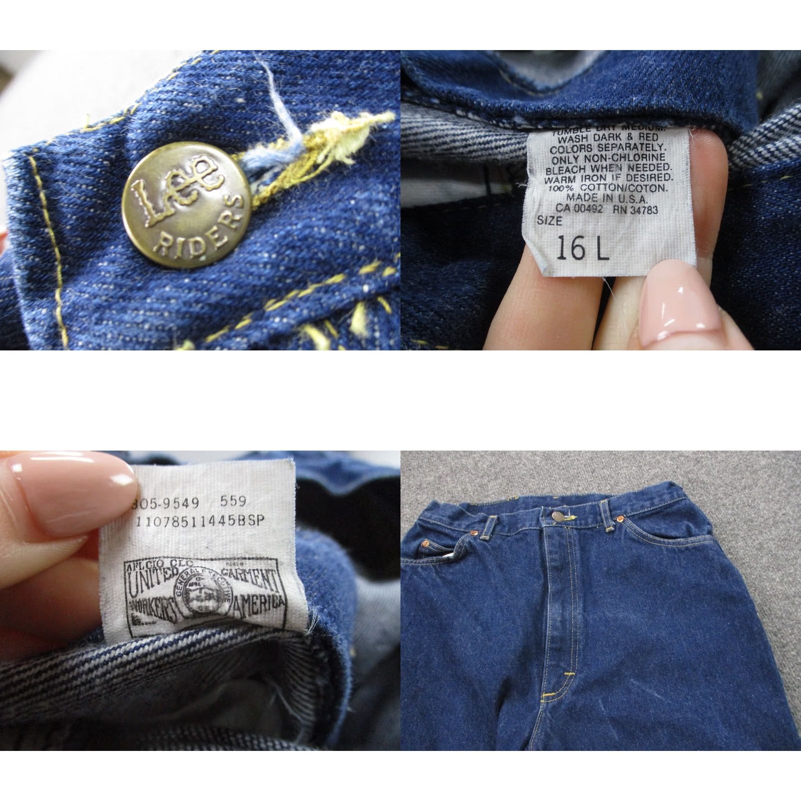 Lee Lee Jeans Womens 16 L Straight Jeans Blue Cotton Denim Vintage 80s Regular Mens? Size 28" / US 6 / IT 42 - 8 Thumbnail