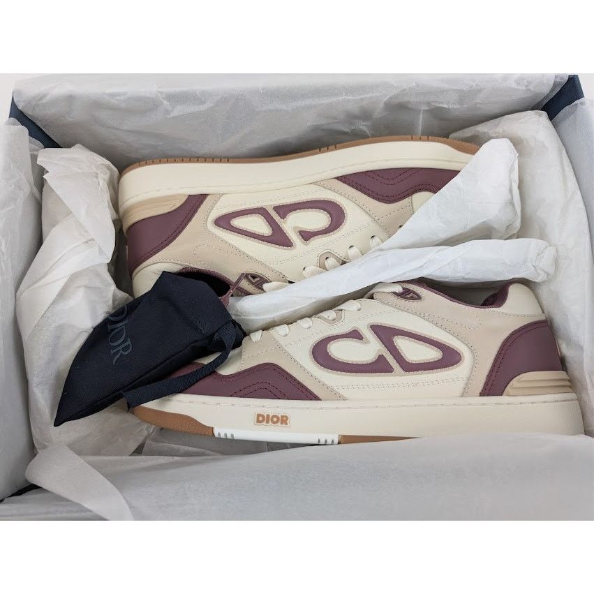 Dior o1rshd1 Leather Low Top Sneaker in Beige / Viole Size US 10 / EU 43 - 22 Thumbnail