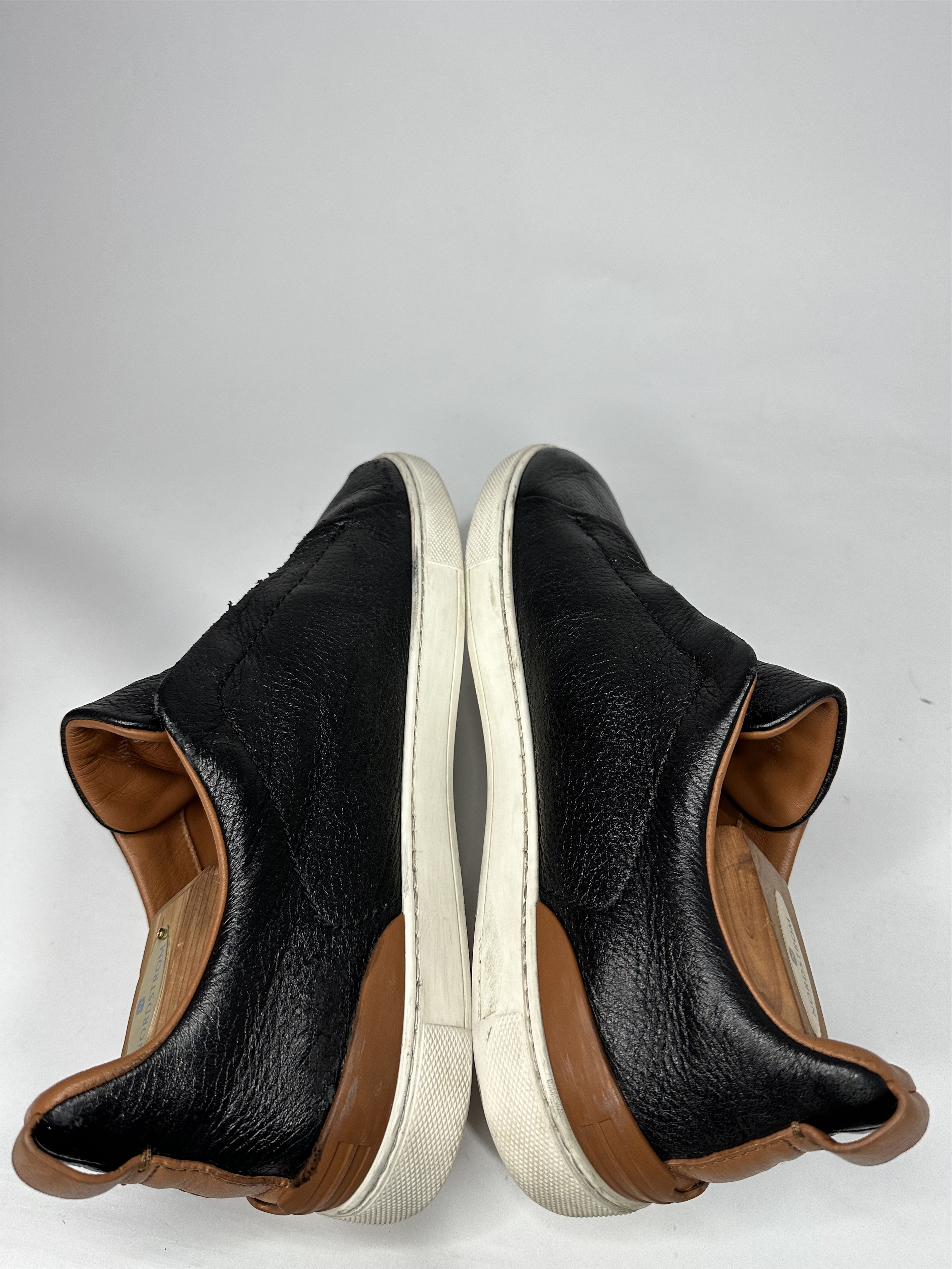 Z Zegna Zegna Triple Stitch Black Deerskin Leather Low Top Sneakers. Size US 7.5 / EU 40-41 - 5 Thumbnail