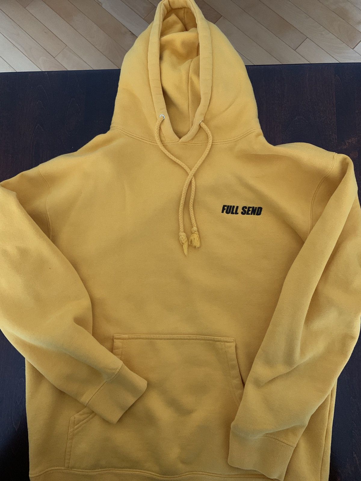image of Full Send By Nelk Boys Og Hoodie Full Send in Yellow, Men's (Size Medium)