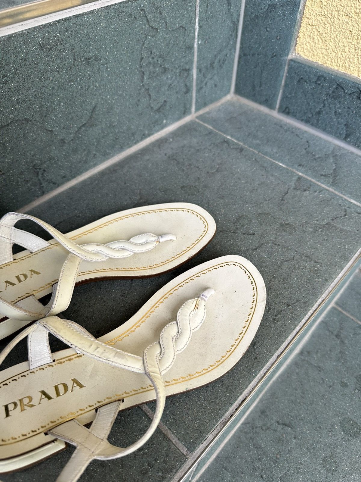 Prada Prada Sandals Made In Italy size 36 White Vintage Rare Size US 5.5 / IT 35.5 - 10 Thumbnail