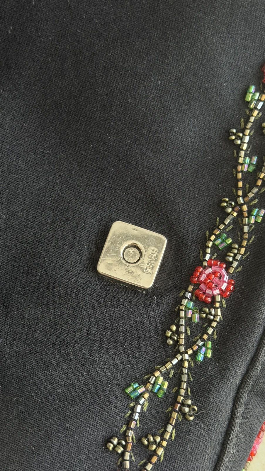 Fendi Fendi Neoprene Lizard Beaded Crystal Baguette Size ONE SIZE - 6 Thumbnail