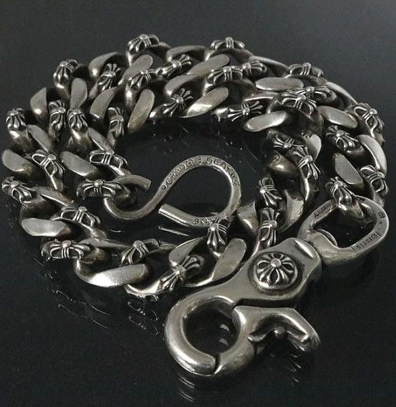 image of Chrome Hearts Fancy Wallet Chain in Silver, Men's
