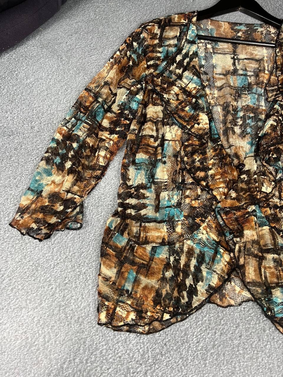Japanese Brand Avant Garde Y2K Floral Design Blouse Size M / US 6-8 / IT 42-44 - 5 Thumbnail