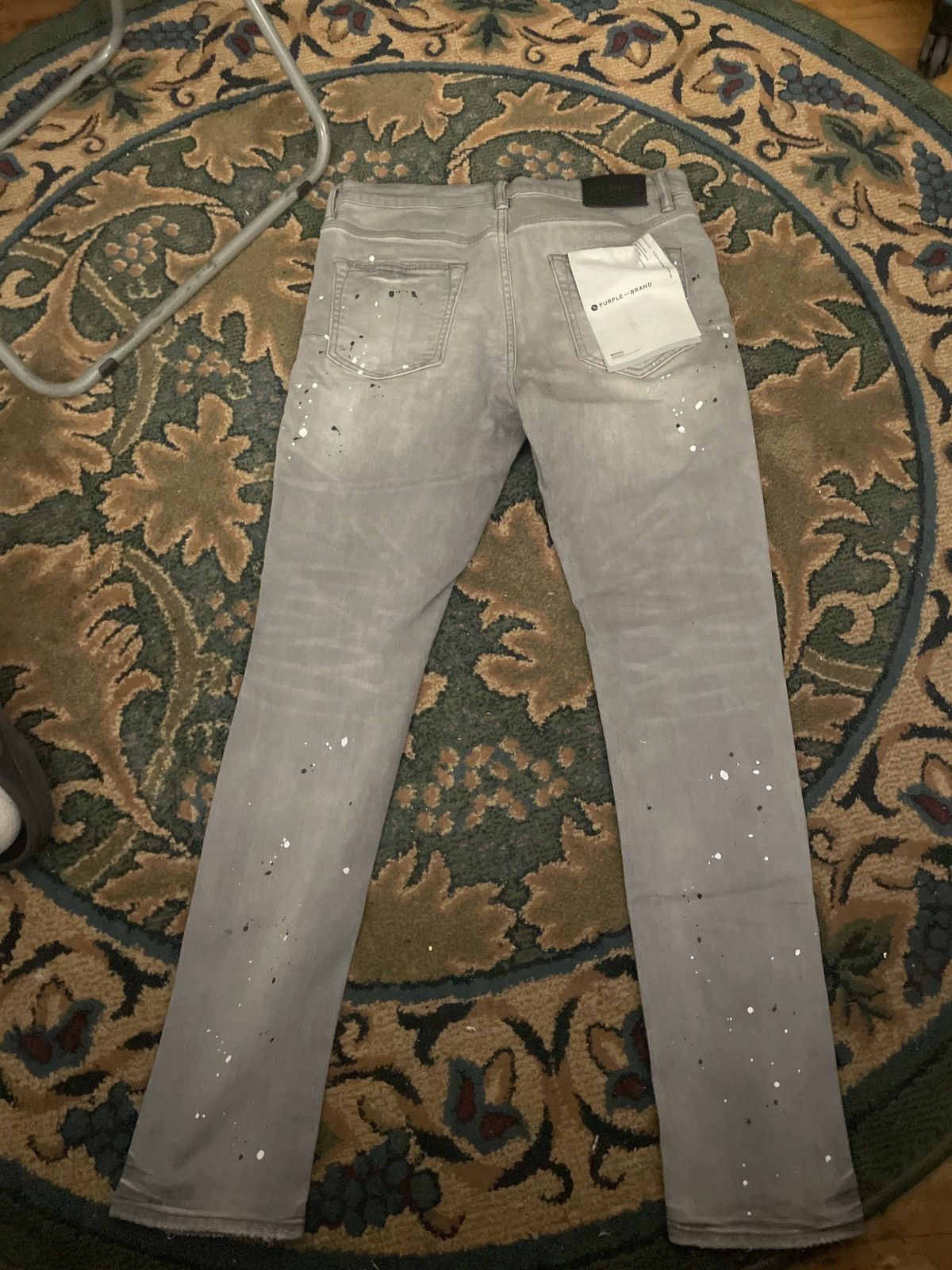 Purple Brand Grey Paint Splatter Ripped Jeans Size US 31 - 2 Thumbnail