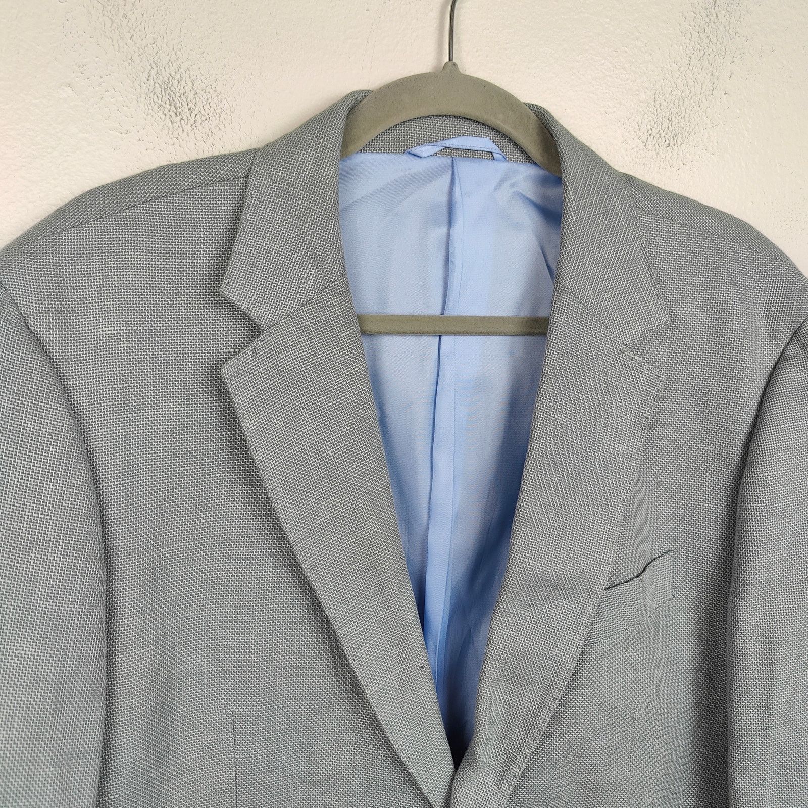 Rodd & Gunn Rodd & Gunn Linen Cotton Blazer Mens XL Gray Woven Casual Size 46R - 2 Thumbnail