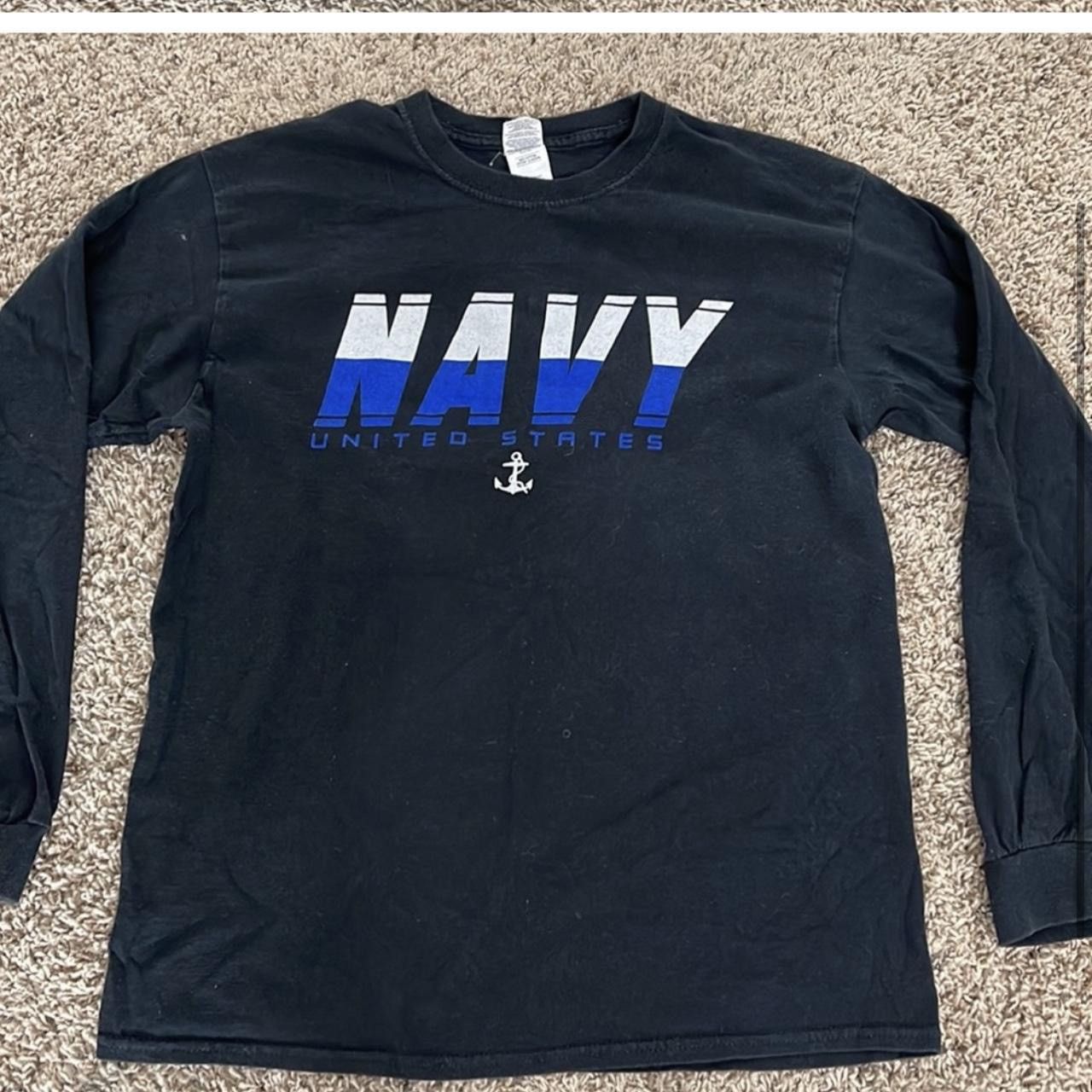 Gildan × Vintage US Navy Long Sleeve Size US M / EU 48-50 / 2 - 2 Thumbnail