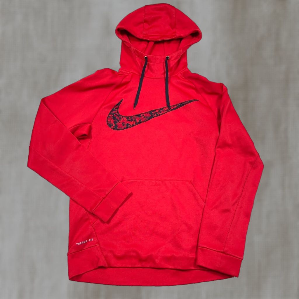 Nike Nike Hoodie Women S Small Red Black Therma Dri Fit Sweatshirt Swoosh Mock Pullover Hooded Activewear Casual All Seasons Moisture Wicking Pockets Logo Size S / US 4 / IT 40 - 1 Thumbnail