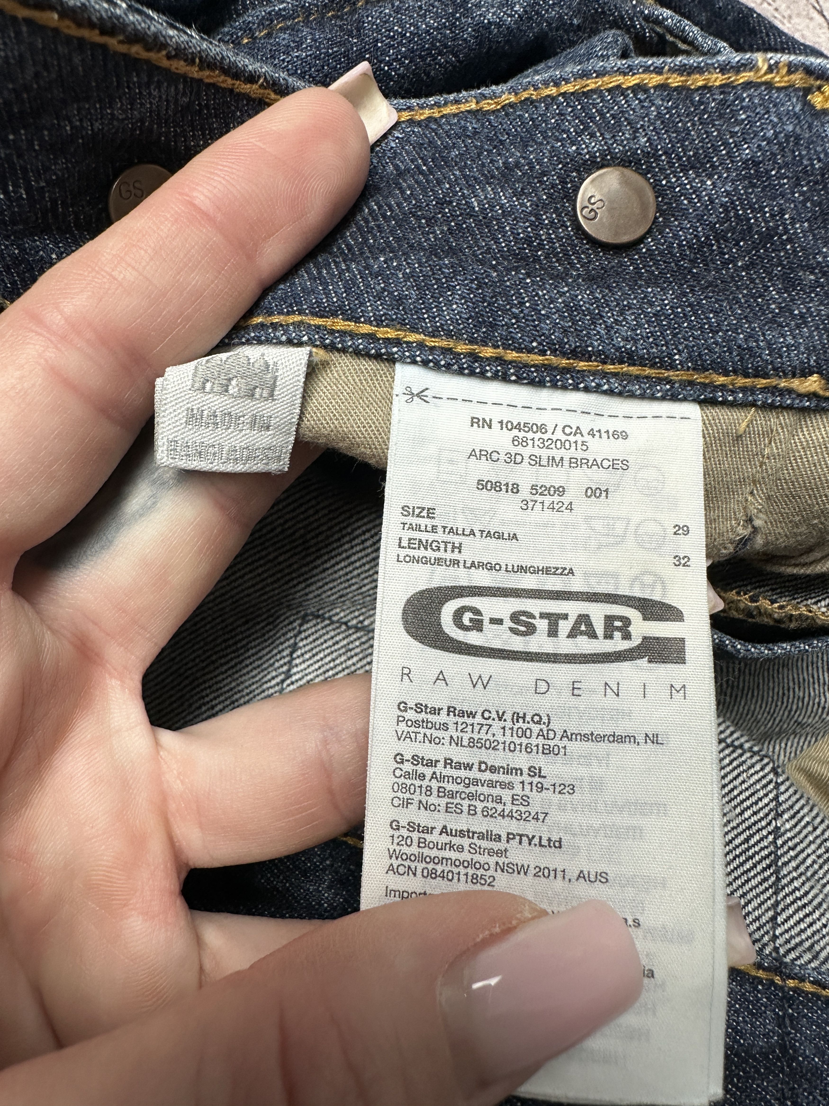 G-Star G Star Raw Mens Arc 3D Slim Denim Pants Jeans Size US 29 - 5 Thumbnail