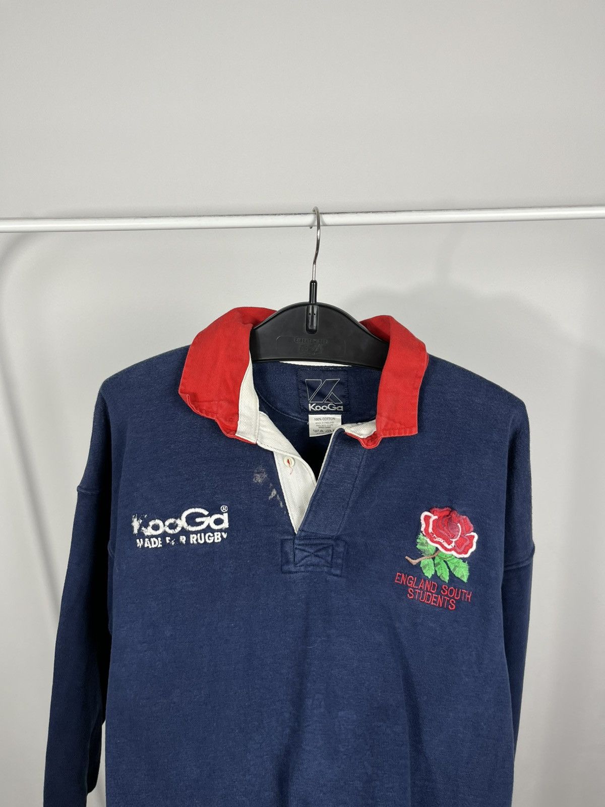 Other Vintage KooGa England South Students Rugby Shirt #6 Cotton Size US L / EU 52-54 / 3 - 10 Thumbnail
