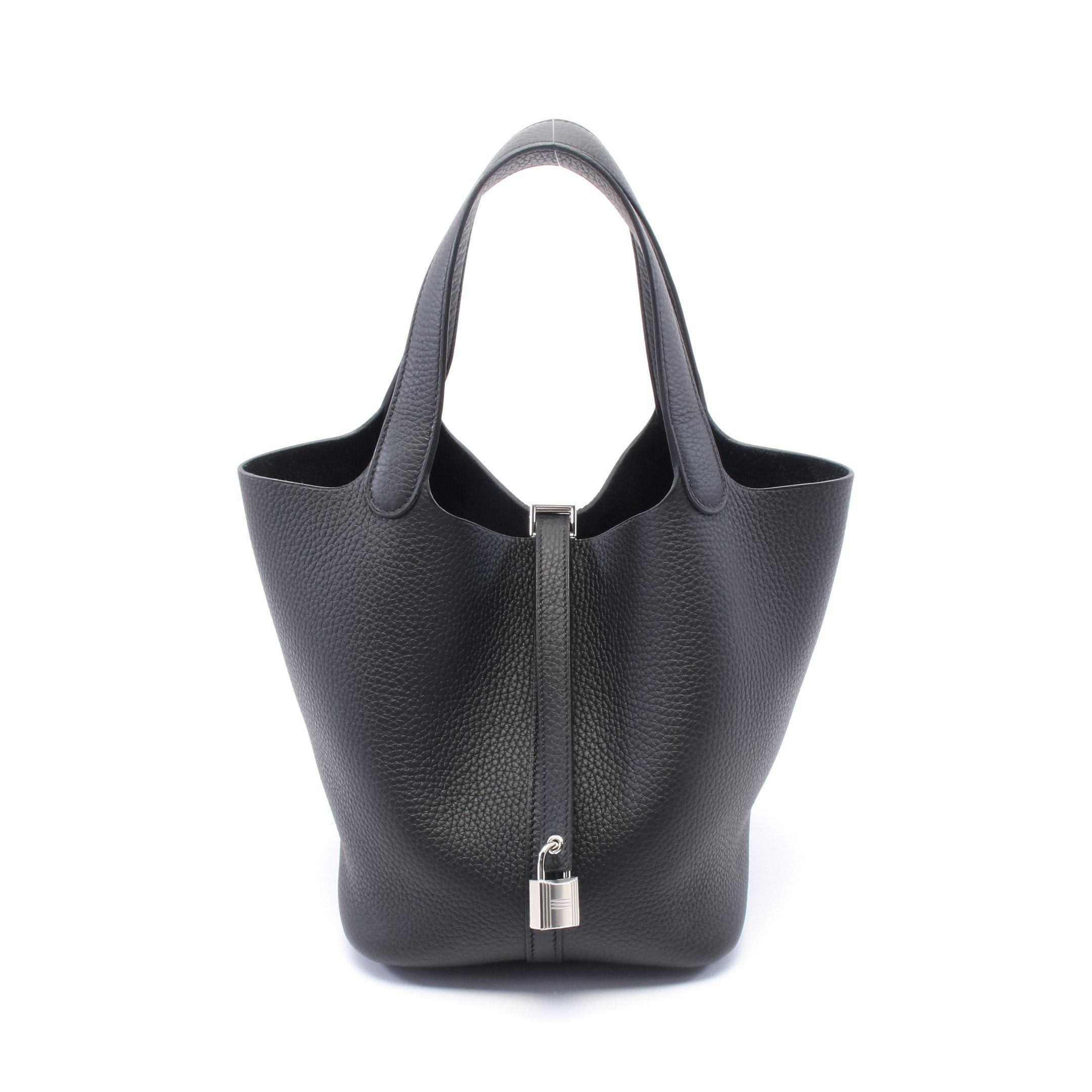 Hermes Hermes Picotane Lock Mm Handbag Clemence Leather Black Silver Hardware K Stamp Size ONE SIZE - 1 Thumbnail