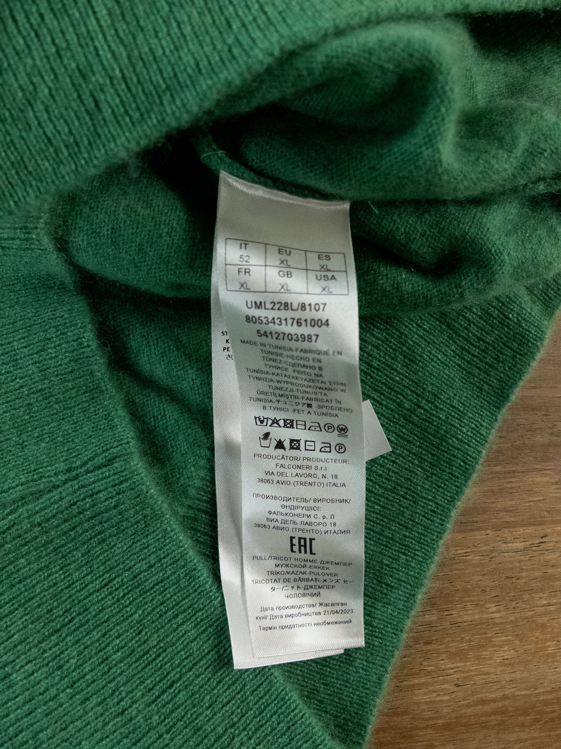 Other FALCONERI green cashmere crewneck sweater XL Size US XL / EU 56 / 4 - 5 Thumbnail