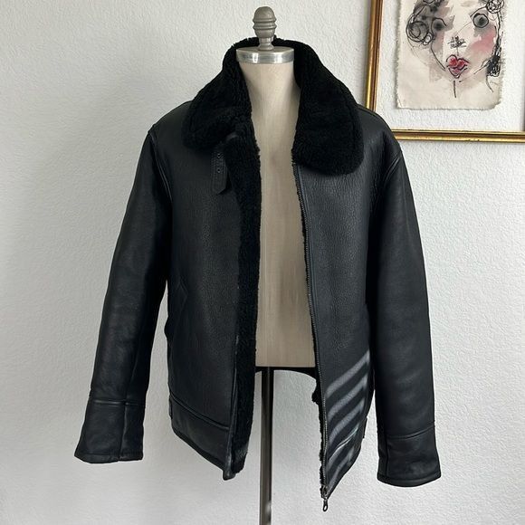 Vintage Infinity Men's London Leather Jacket B3 Airforce Jacket US A Size US XL / EU 56 / 4 - 2 Thumbnail