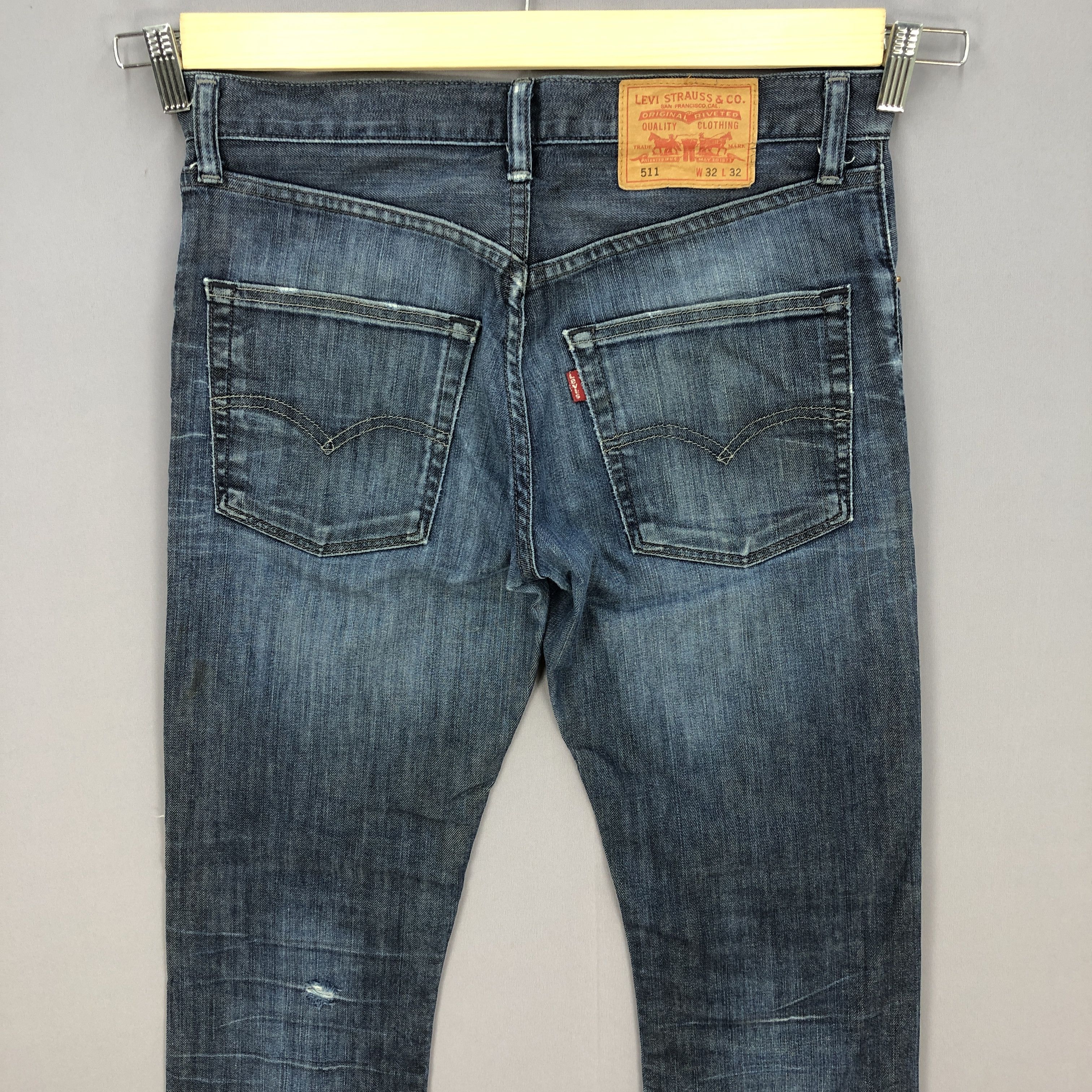 Levi's × Vintage Vintage Levis 511 Jeans Distressed Slim Skinny Tapered Denim Size US 32 / EU 48 - 4 Thumbnail