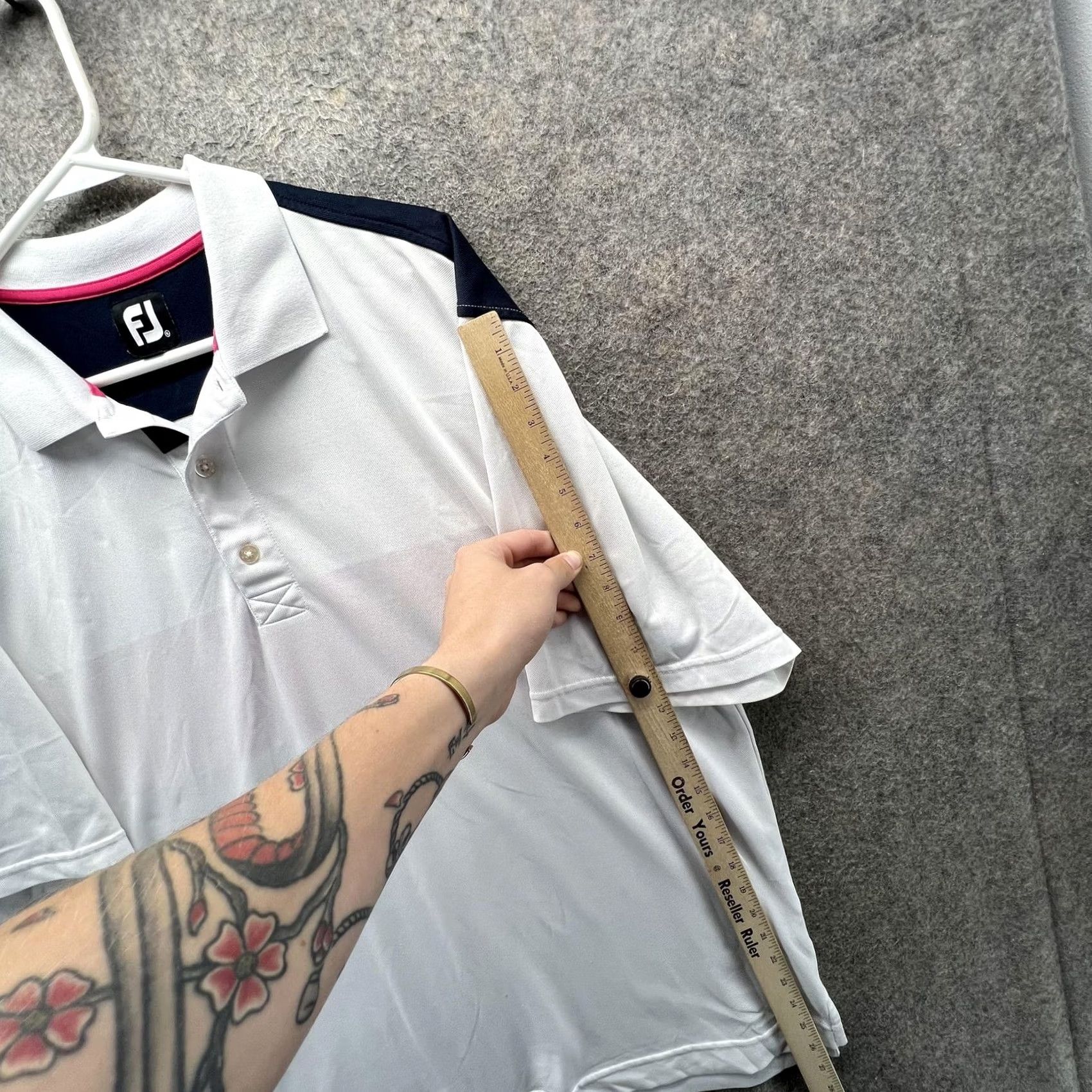 Footjoy FootJoy Polo Shirt Mens XL White Colorblock Golf Performance Short Sleeve Size US XL / EU 56 / 4 - 4 Thumbnail