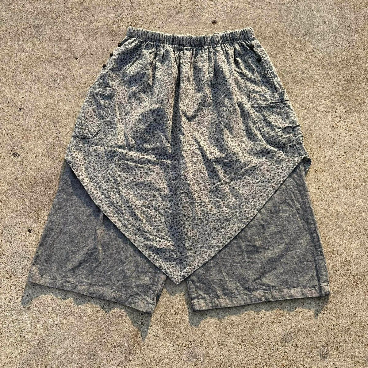 Japanese Brand BARU Layered Wrap Skirt Shorts Size 30" / US 8 / IT 44 - 2 Thumbnail