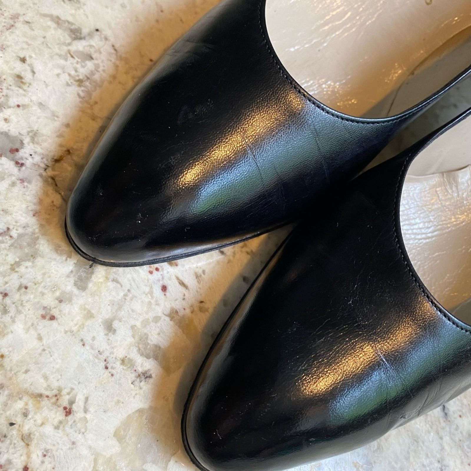 Helene Arpels Park Avenue Black Leather Pumps Italy 9.5 AA