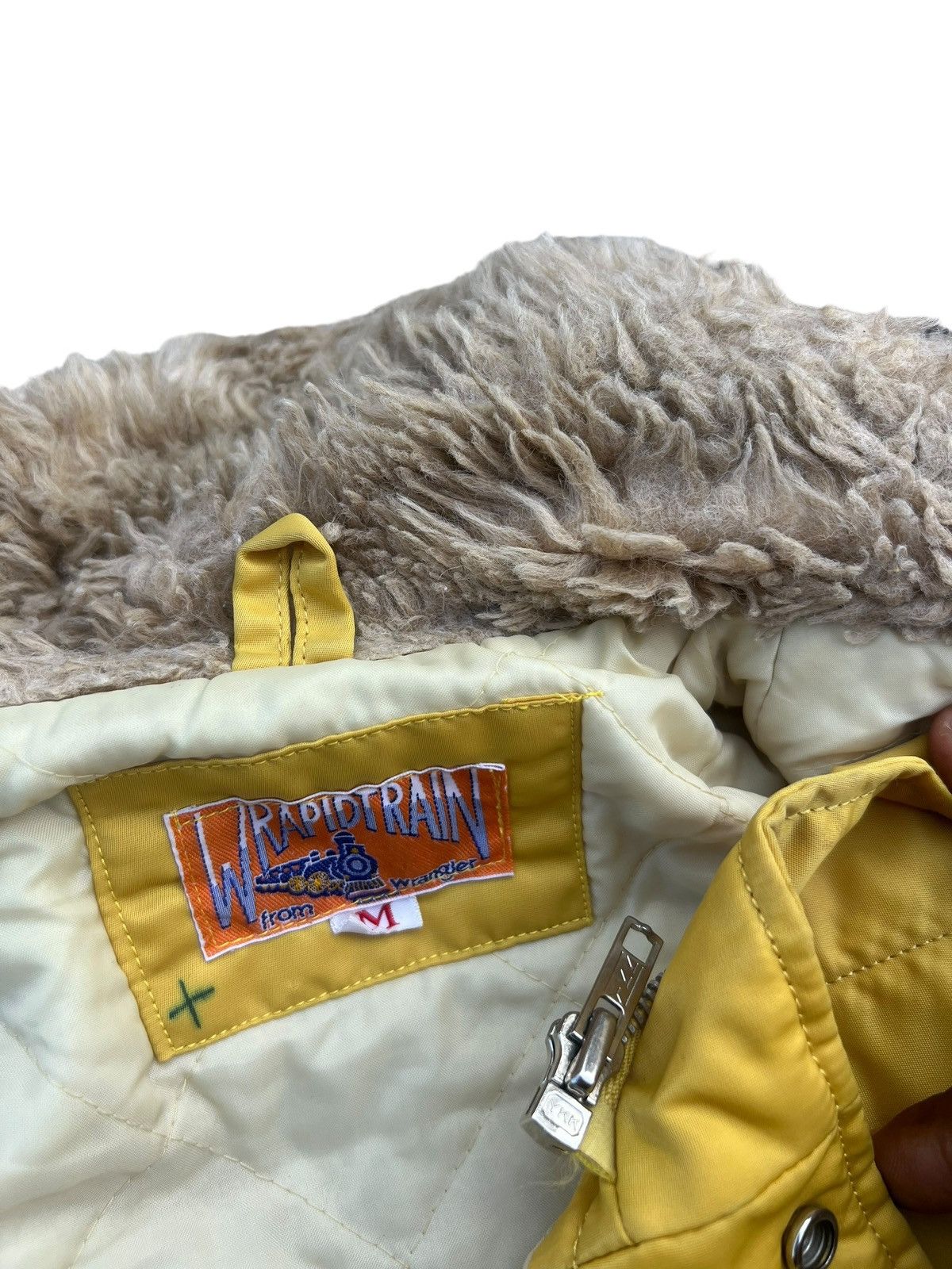 Vintage × Wrangler Vintage 80s WRANGLER Quilt Lining Yellow Nylon Bomber Jacket Size US M / EU 48-50 / 2 - 22 Thumbnail