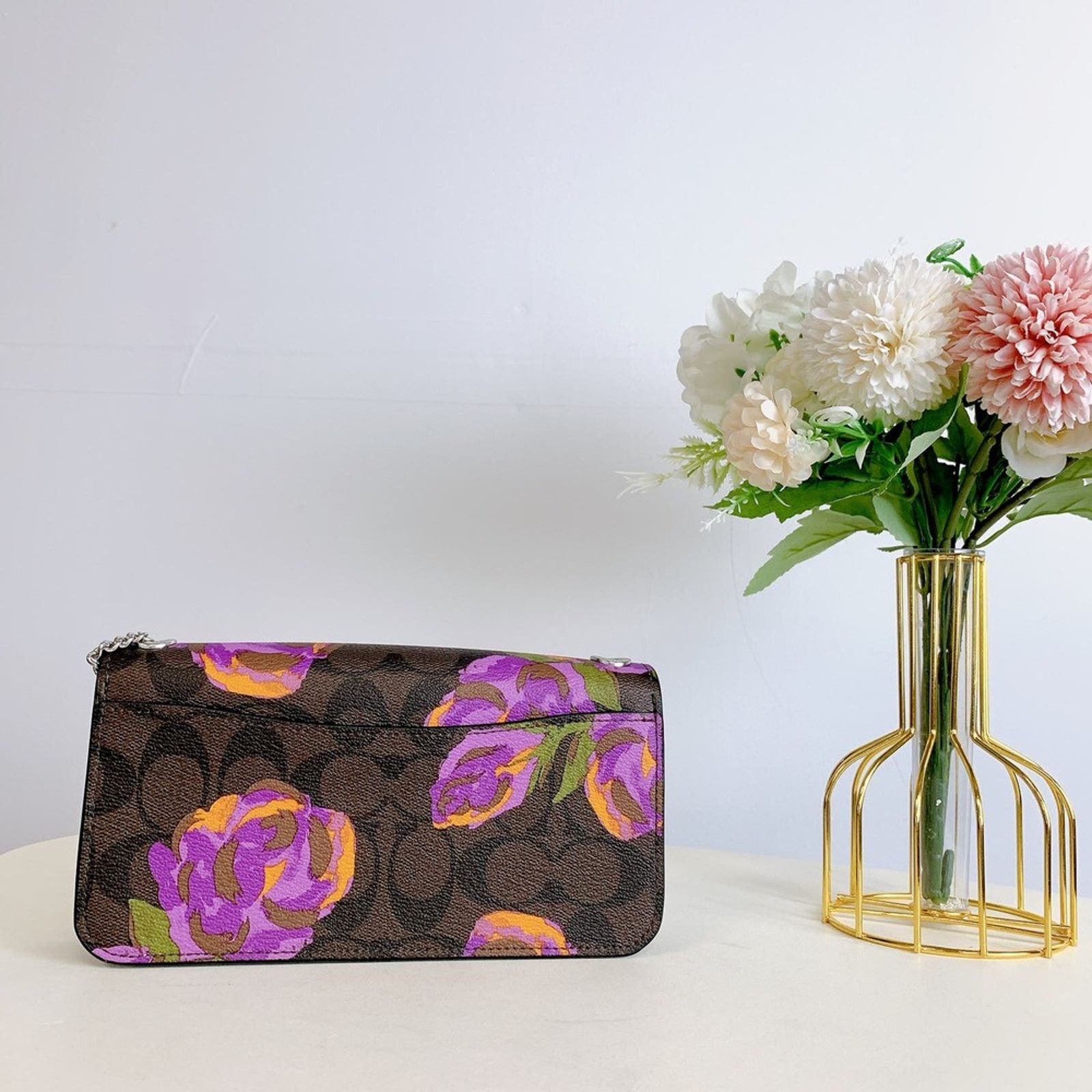 Coach Coach CL476 Morgan Crossbody In Sig Leather With Rose Print Size ONE SIZE - 5 Thumbnail