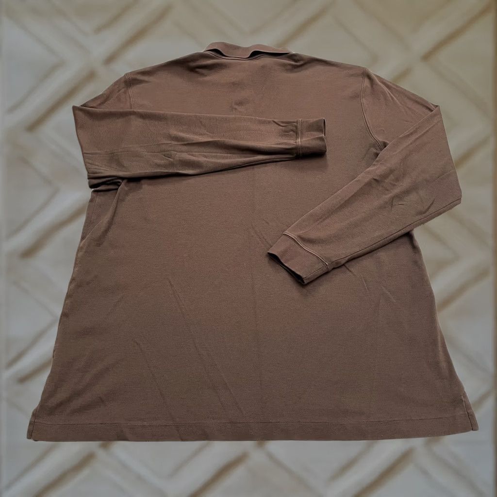 Lands' End Lands' End Polo Shirt Mens XLT Brown Long Sleeve 100% Cotton Casual Outdoor Top Shirt Regular Big & Tall Mens Size US XL / EU 56 / 4 - 1 Thumbnail